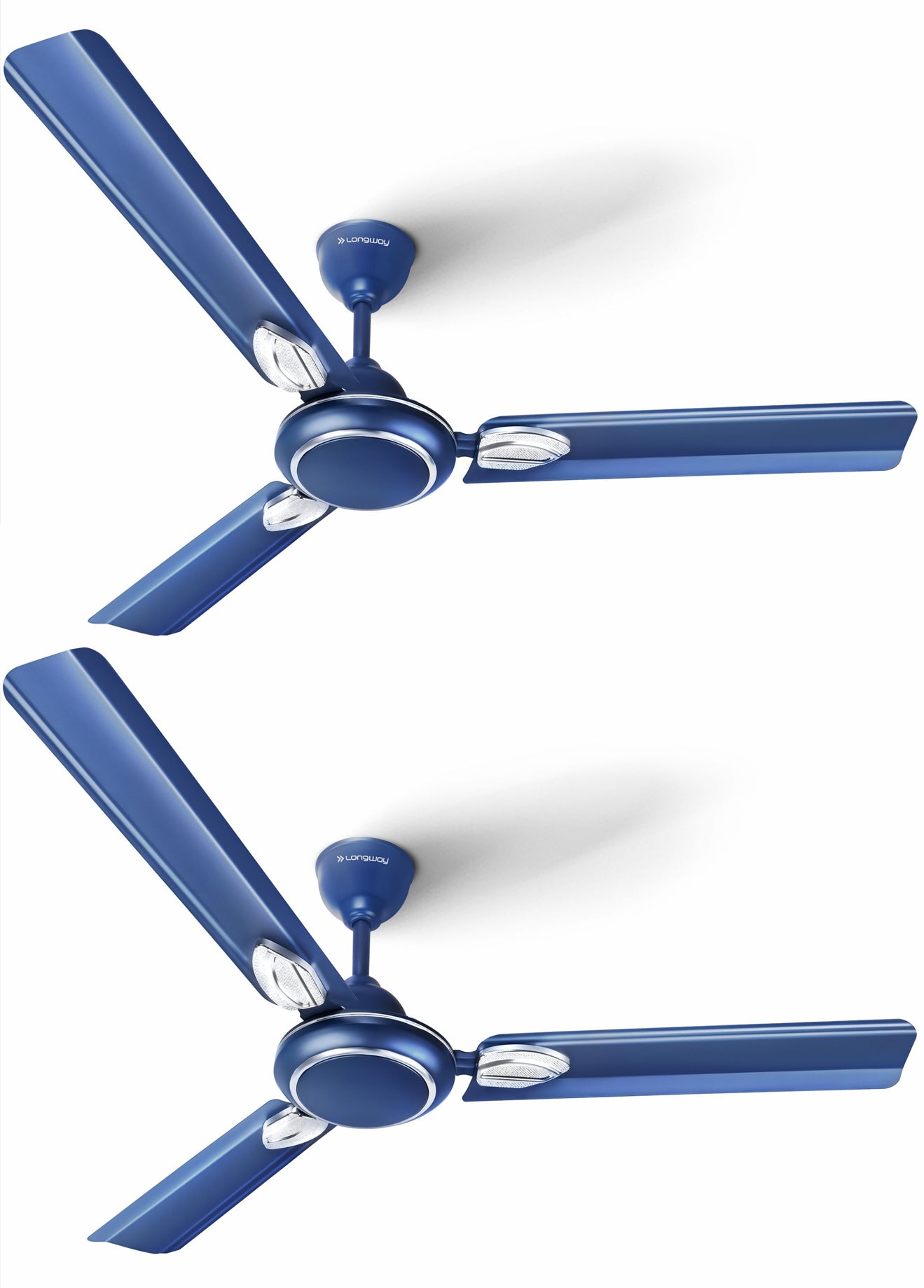 Longway Kiger P1 1200 mm/48 inch Ultra High Speed 3 Blade Anti-Dust Decorative Star Rated Ceiling Fan (Silver Blue)