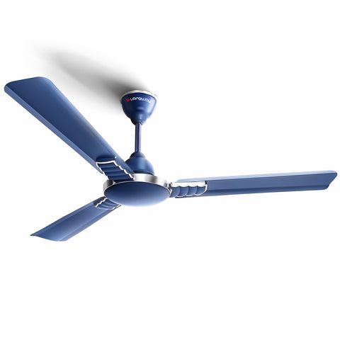 Longway Wave P1 1200 mm/48 inch 400 RPM Ultra High Speed 3 Blade Star Rated Anti-Dust Decorative Ceiling Fan (Silver Blue, Pack of 1)