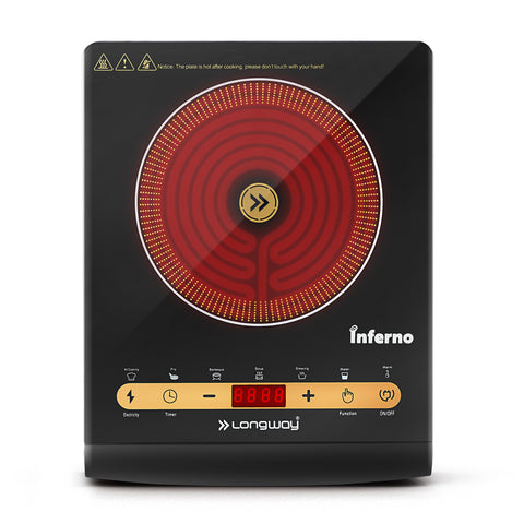 Longway Inferno ICT 2000 W Infra-Red Induction Cooktop For All Type of Utensils  (Black, Touch Control)