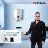 Longway Hydra Smart 15 Ltr 5 Star Rated Automatic Storage Water Heater for Home with App Based Multi-Functioning Technology with Multiple Safety System & Anti-Rust Coating | 1-Year Warranty | (Silver, 15 Ltr)