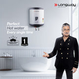 Longway Superb 15 Ltr 5 Star Rated Automatic Storage Water for Home, Water Geyser, Water Heater, Electric Geyser with Multiple Safety System & Anti-Rust Coating | 1-Year Warranty | (Gray, 15 Ltr)