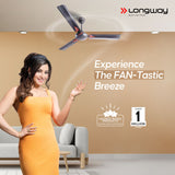Longway Creta P1 1200 mm/48 inch Ultra High Speed 3 Blade Anti-Dust Decorative Star Rated Ceiling Fan (Pack of 1)