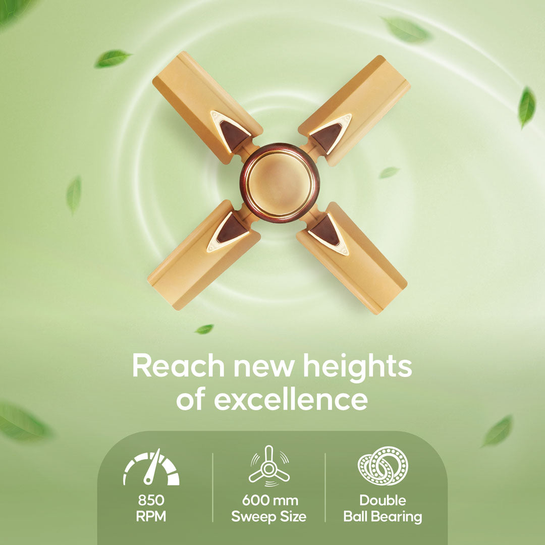 Longway Starlite-1 P1 600 mm/24 inch Ultra High Speed 4 Blade Anti-Dust Decorative Star Rated Ceiling Fan (Pack of 1)
