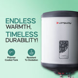 Longway Superb 10 Ltr 5 Star Rated Automatic Instant Water Heater for Home, Water Geyser, Water Heater, Electric Geyser with Multiple Safety System & Anti-Rust Coating | 1-Year Warranty | (Gray, 10 Ltr)