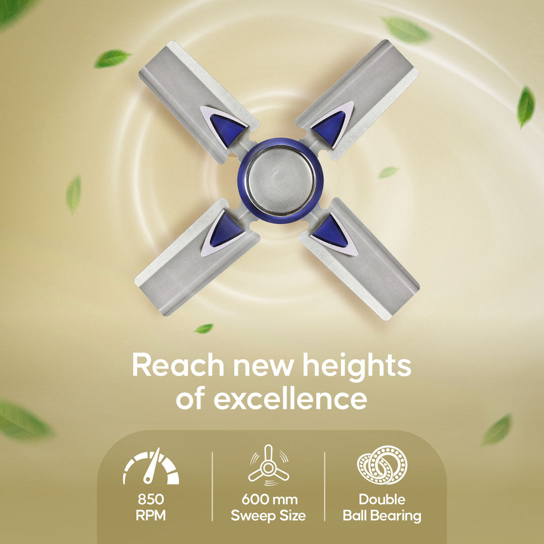 Longway Starlite-1 P1 600 mm/24 inch Ultra High Speed 4 Blade Anti-Dust Decorative Star Rated Ceiling Fan (Pack of 1)