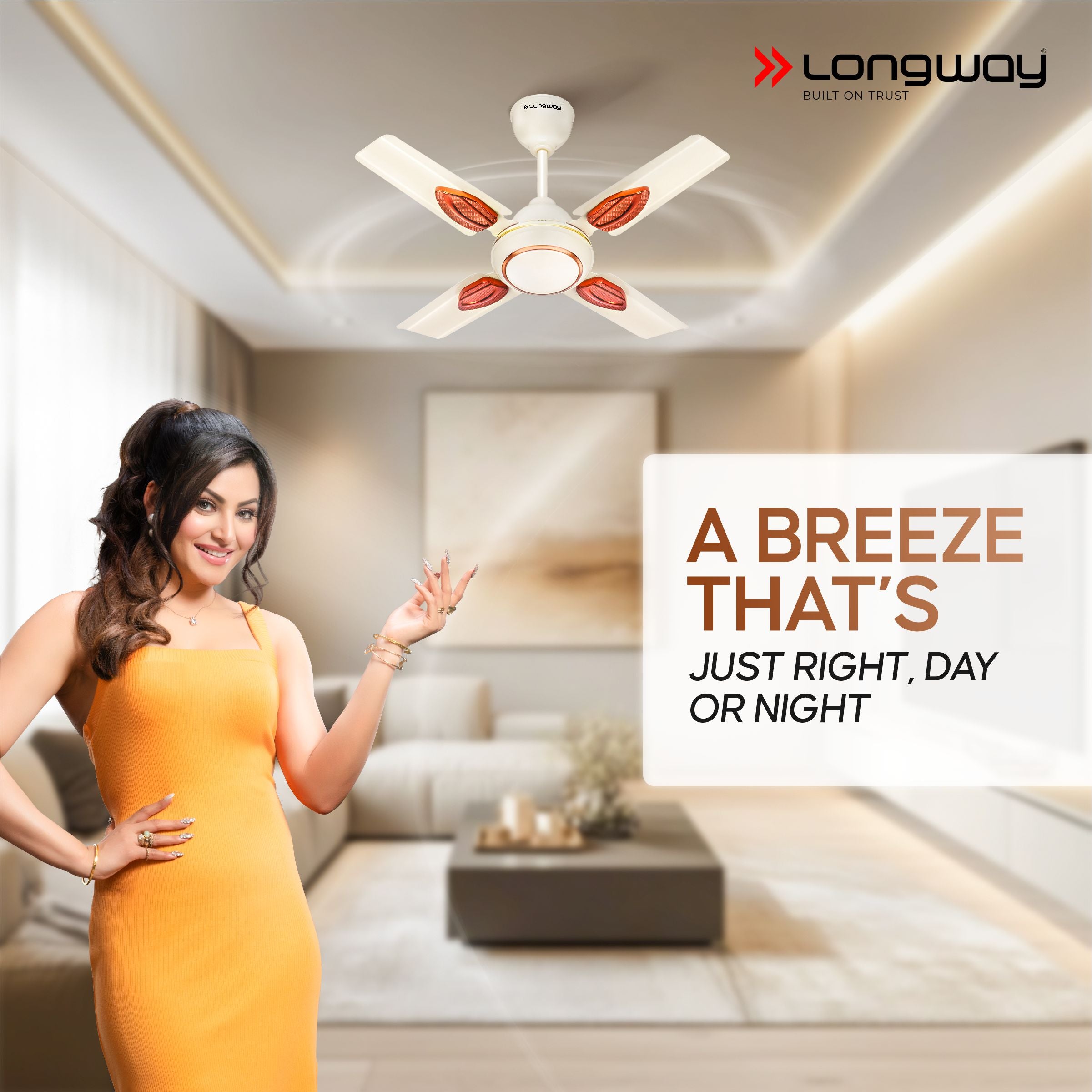 Longway Kiger P1 600 mm/24 inch Ultra High Speed 3 Blade Anti-Dust Decorative Star Rated Ceiling Fan (Ivory, Pack of 1)