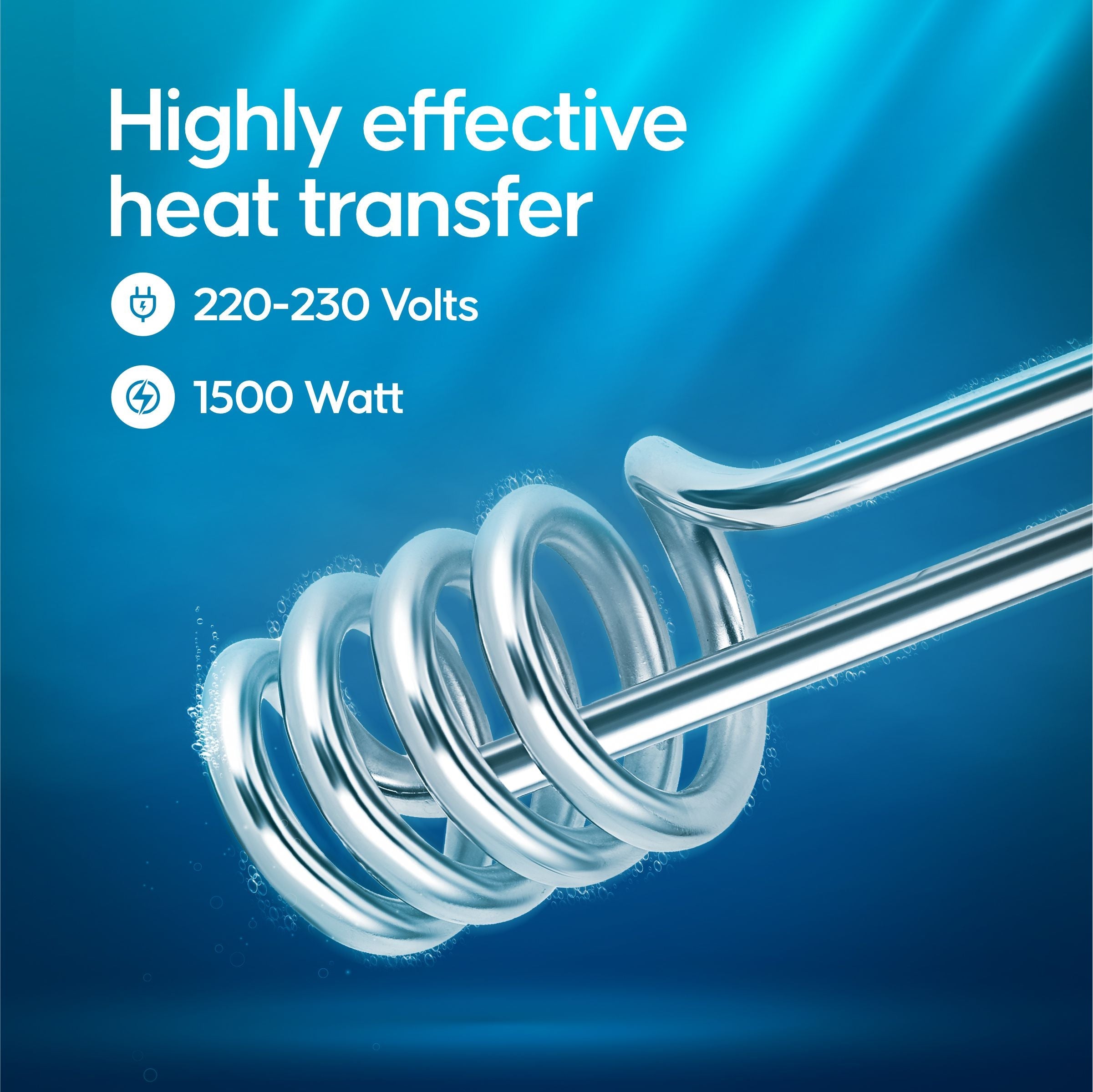 Longway LWIR01 1500 Watt Immersion Rod, Water Heater with Waterproof & Shockproof Protection ISI Certified | 2 Years Warranty (White)