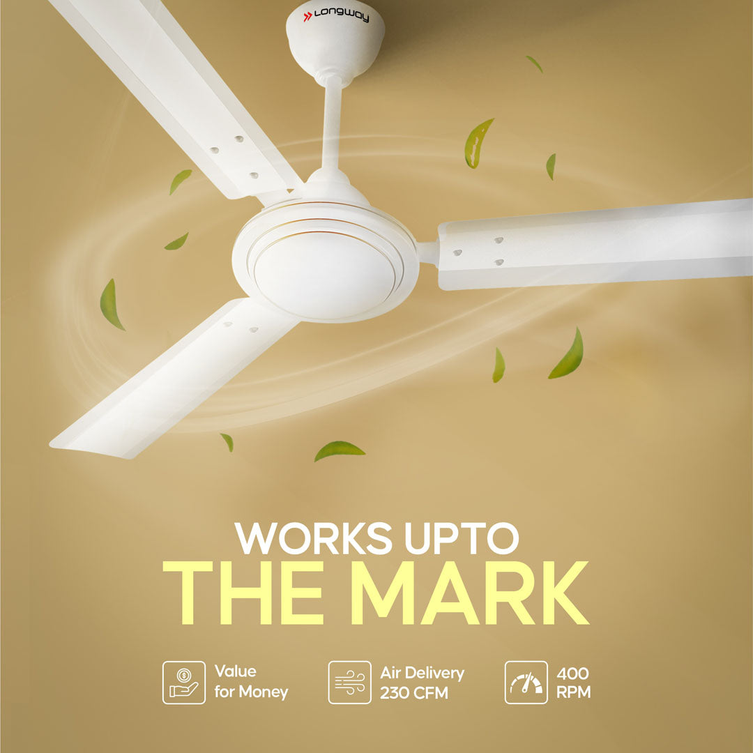Longway Nexa P1 1200 mm/48 inch Ultra High Speed 3 Blade Anti-Dust Decorative Star Rated Ceiling Fan (Pack of 1)