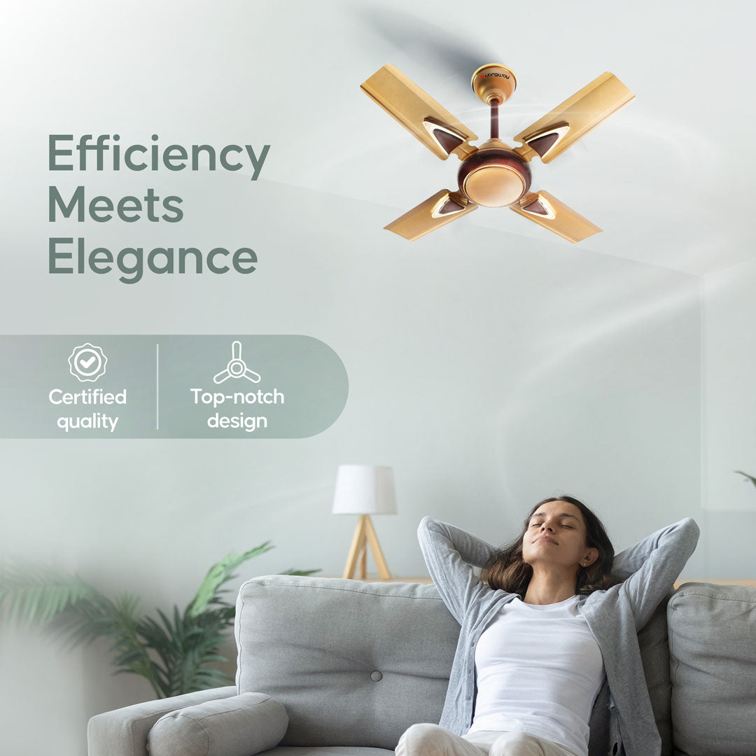 Longway Starlite-1 P1 600 mm/24 inch Ultra High Speed 4 Blade Anti-Dust Decorative Star Rated Ceiling Fan (Pack of 1)