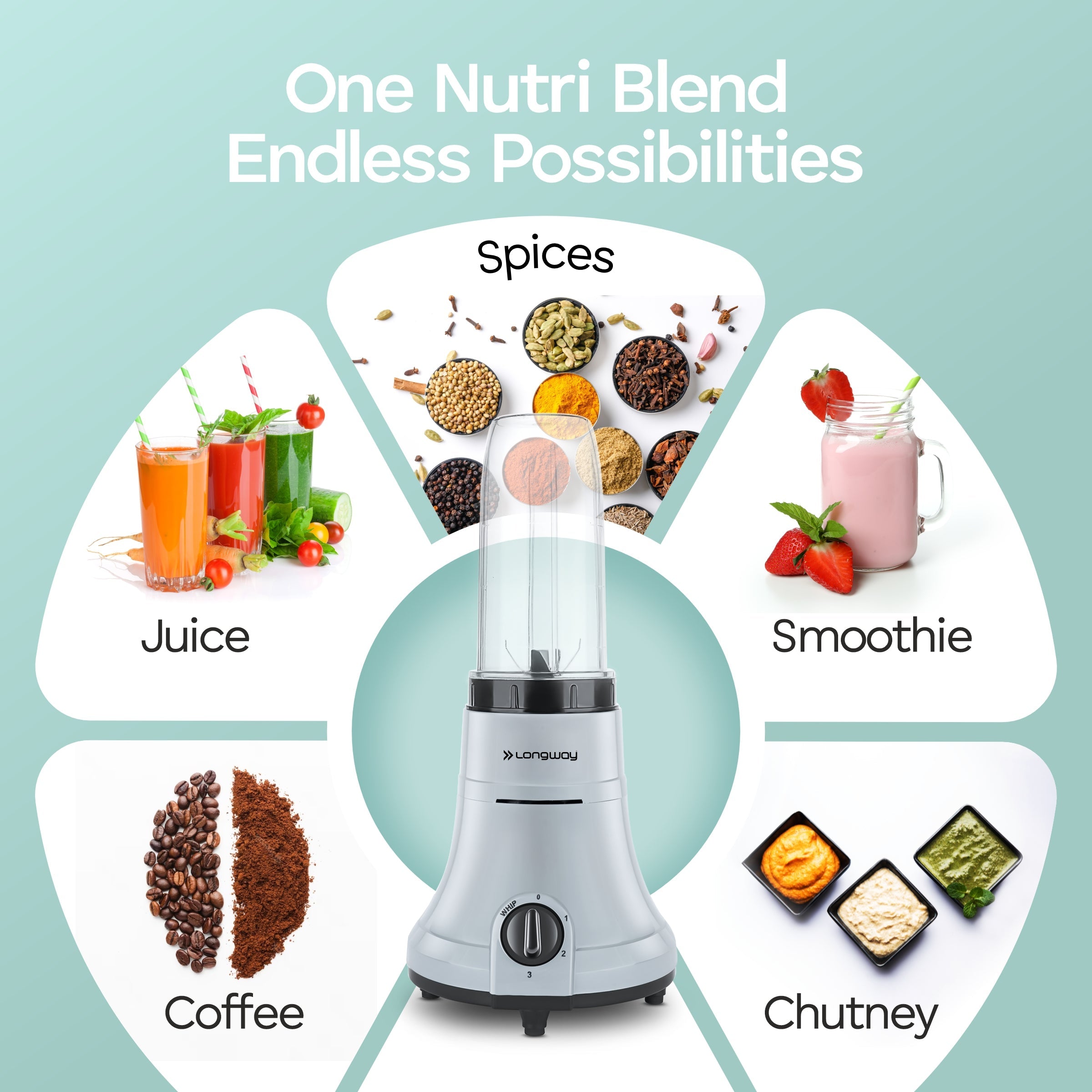 Longway Sage 500 Watt Juicer Mixer Grinder with 2 Jars for Grinding, Mixing, Juicing with Powerful Motor & Kwid 1100 Watt Dry Iron| 1 Year Warranty | (Gray & Black, 2 Jars, Combo Offer)