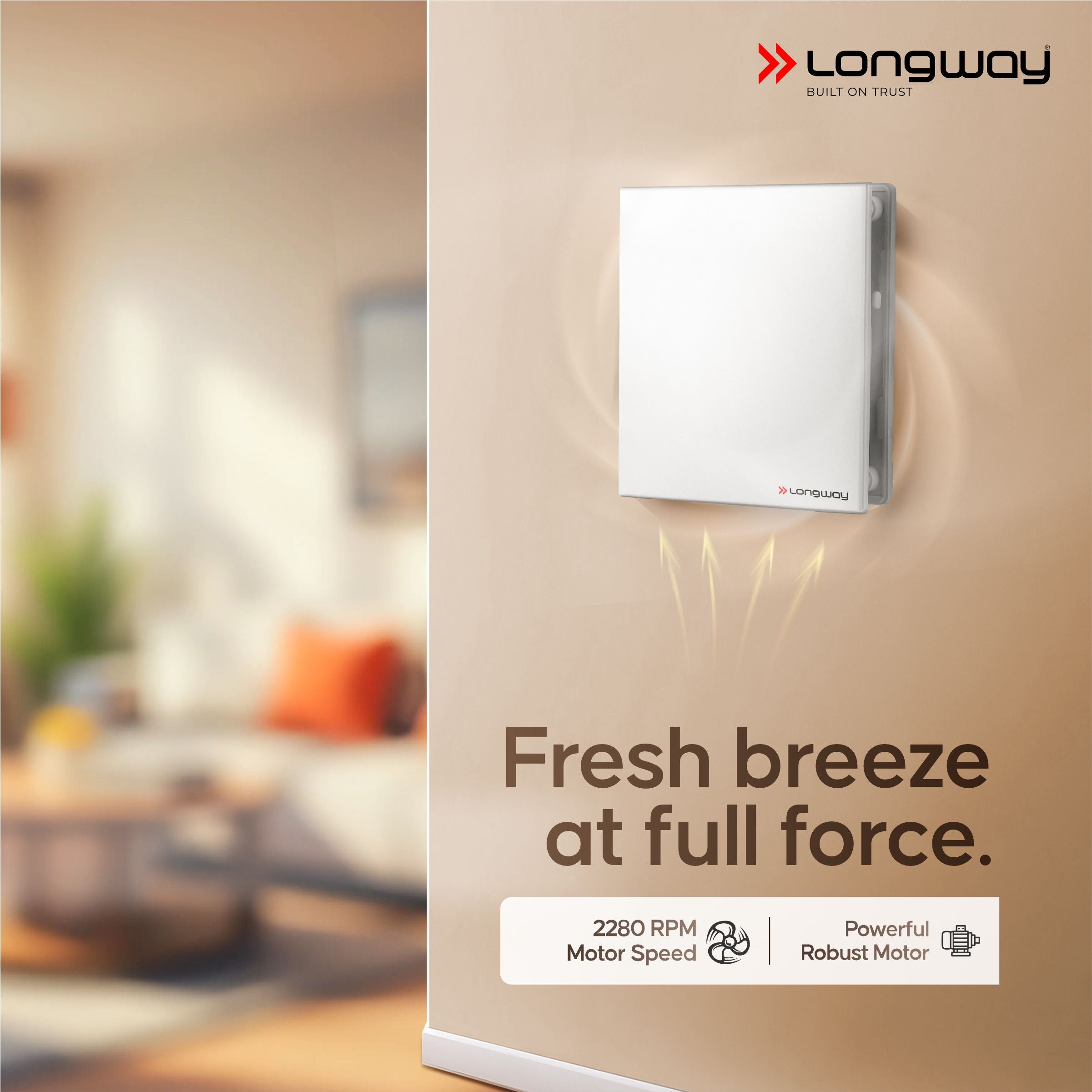 Longway FreshX 6 Inch 150 mm Energy Efficient Exhaust Fan | High Speed Powerful Motor | Noiseless Operation & Easy to Clean | Rust Proof |Suitable for Bathroom, Kitchen, Office | 2 Years Warranty (White)