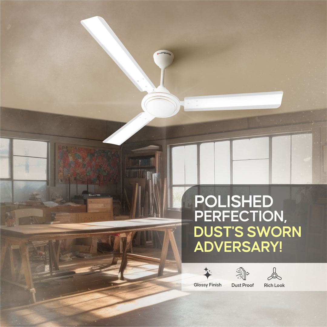 Longway Nexa P1 1200 mm/48 inch Ultra High Speed 3 Blade Anti-Dust Decorative Star Rated Ceiling Fan (Pack of 1)