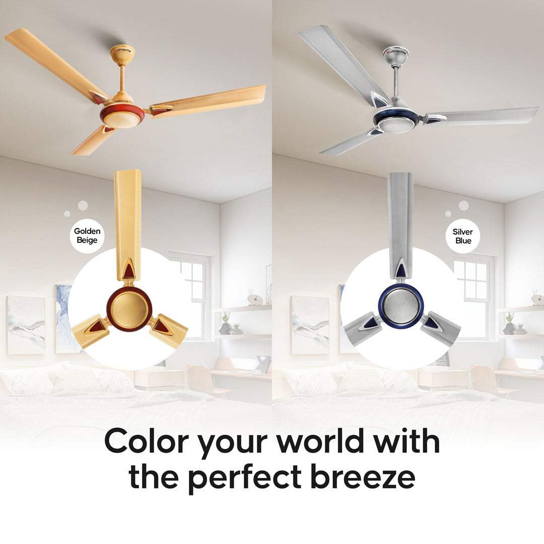 Longway Starlite-1 P1 1200 mm/48 inch Ultra High Speed 3 Blade Anti-Dust Decorative Star Rated Ceiling Fan (Pack of 1)