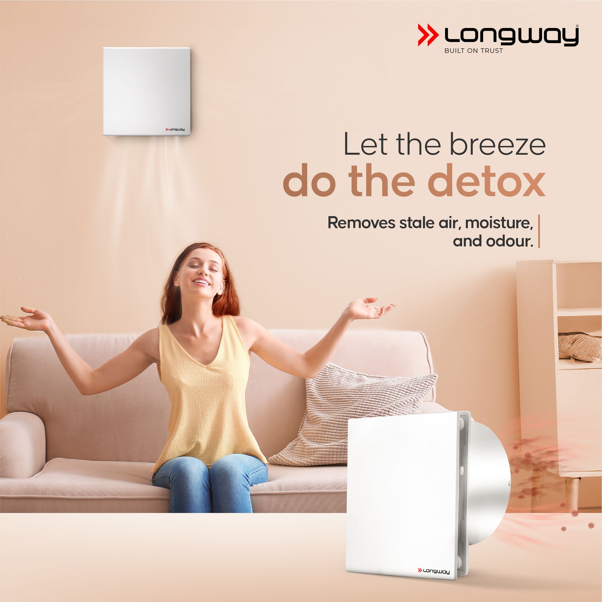 Longway FreshX 6 Inch 150 mm Energy Efficient Exhaust Fan | High Speed Powerful Motor | Noiseless Operation & Easy to Clean | Rust Proof |Suitable for Bathroom, Kitchen, Office | 2 Years Warranty (White)