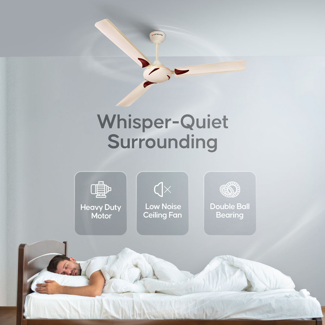 Longway Creta P1 1200 mm/48 inch Ultra High Speed 3 Blade Anti-Dust Decorative Star Rated Ceiling Fan (Pack of 1)