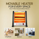 Longway Blaze 2 Rod 800 Watt Halogen Room Heater With ISI Approved (White & Gray)