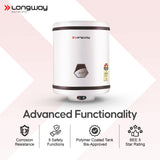 Longway Hotplus 15 Ltr 5 Star Rated Automatic Storage Water for Home, Water Geyser, Water Heater, Electric Geyser with Multiple Safety System & Anti-Rust Coating | 1-Year Warranty | (Off-White, 15 Ltr)