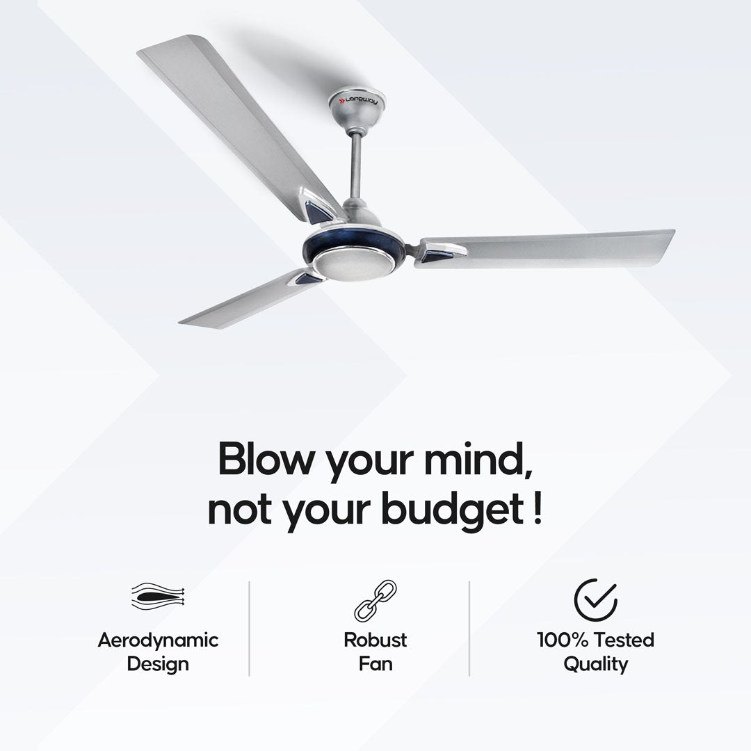Longway Starlite-1 P1 1200 mm/48 inch Ultra High Speed 3 Blade Anti-Dust Decorative Star Rated Ceiling Fan (Pack of 1)