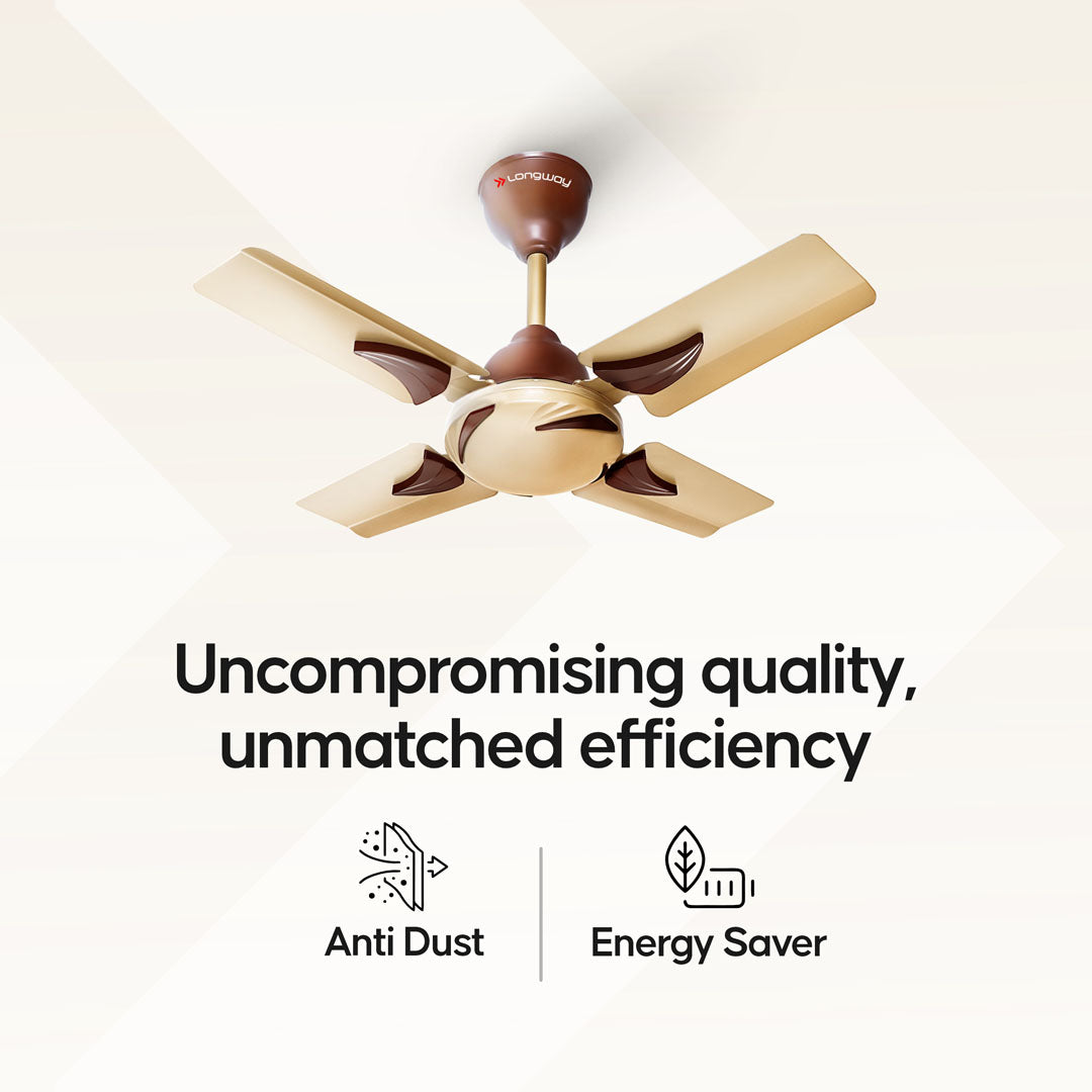 Longway Creta P1 600 mm/24 inch Ultra High Speed 4 Blade Anti-Dust Decorative Star Rated Remote Controlled Ceiling Fan (Pack of 1)