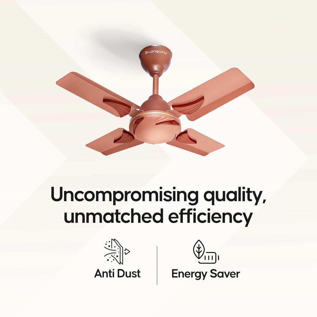 Longway Creta P1 600 mm/24 inch Ultra High Speed 4 Blade Anti-Dust Decorative Star Rated Remote Controlled Ceiling Fan (Pack of 1)