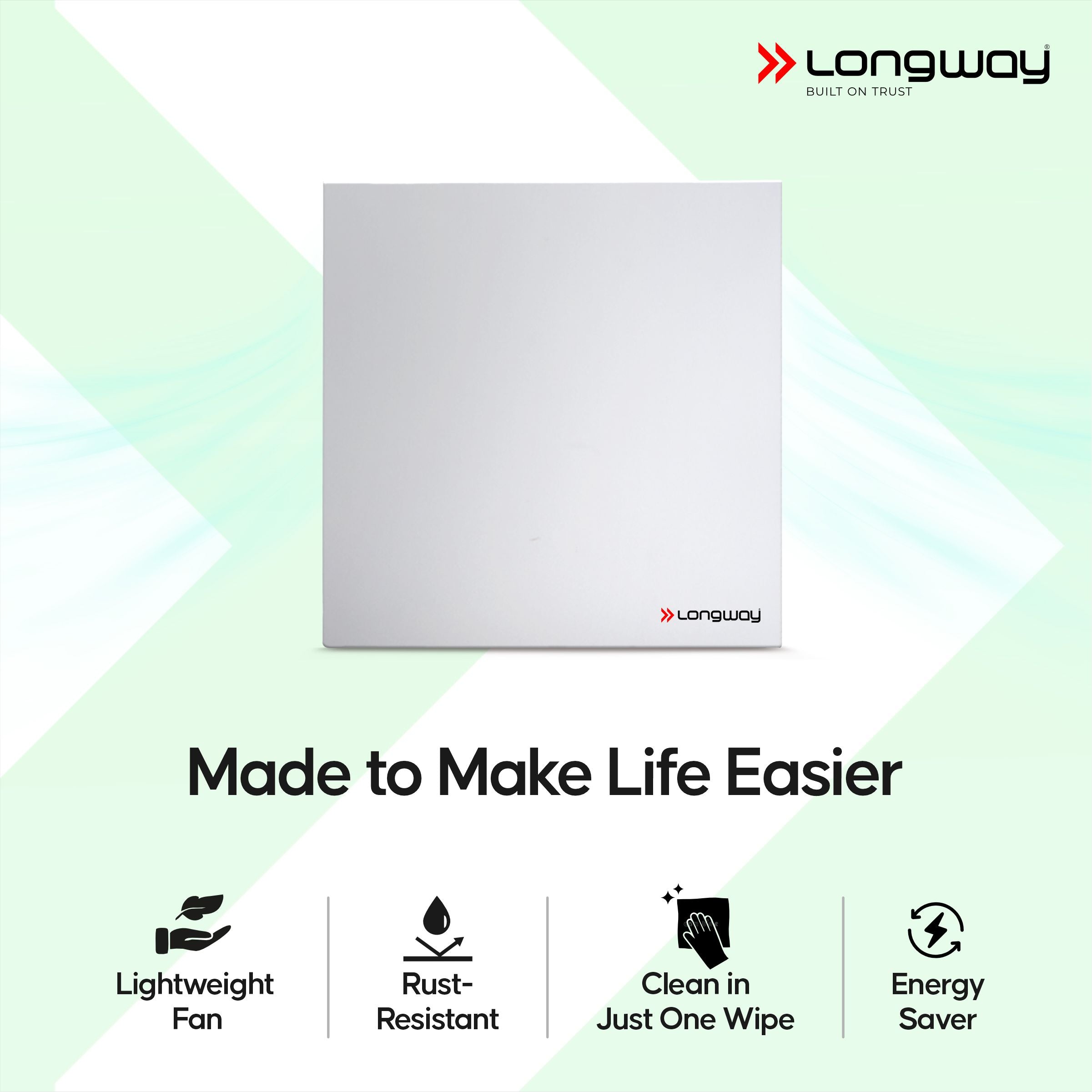 Longway FreshX 6 Inch 150 mm Energy Efficient Exhaust Fan | High Speed Powerful Motor | Noiseless Operation & Easy to Clean | Rust Proof |Suitable for Bathroom, Kitchen, Office | 2 Years Warranty (White)