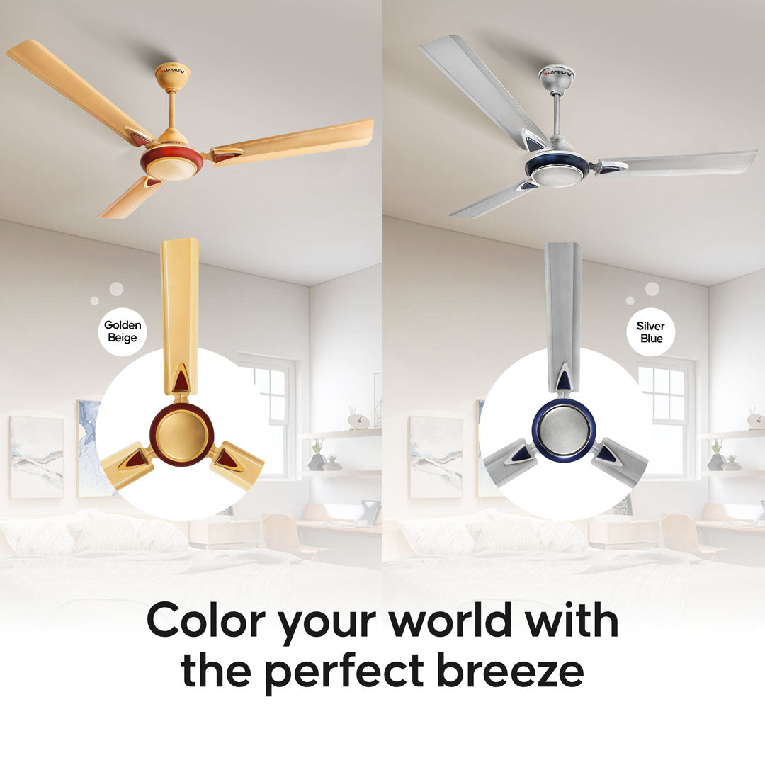 Longway Starlite-1 P1 1200 mm/48 inch Ultra High Speed 3 Blade Anti-Dust Decorative Star Rated Ceiling Fan (Pack of 1)