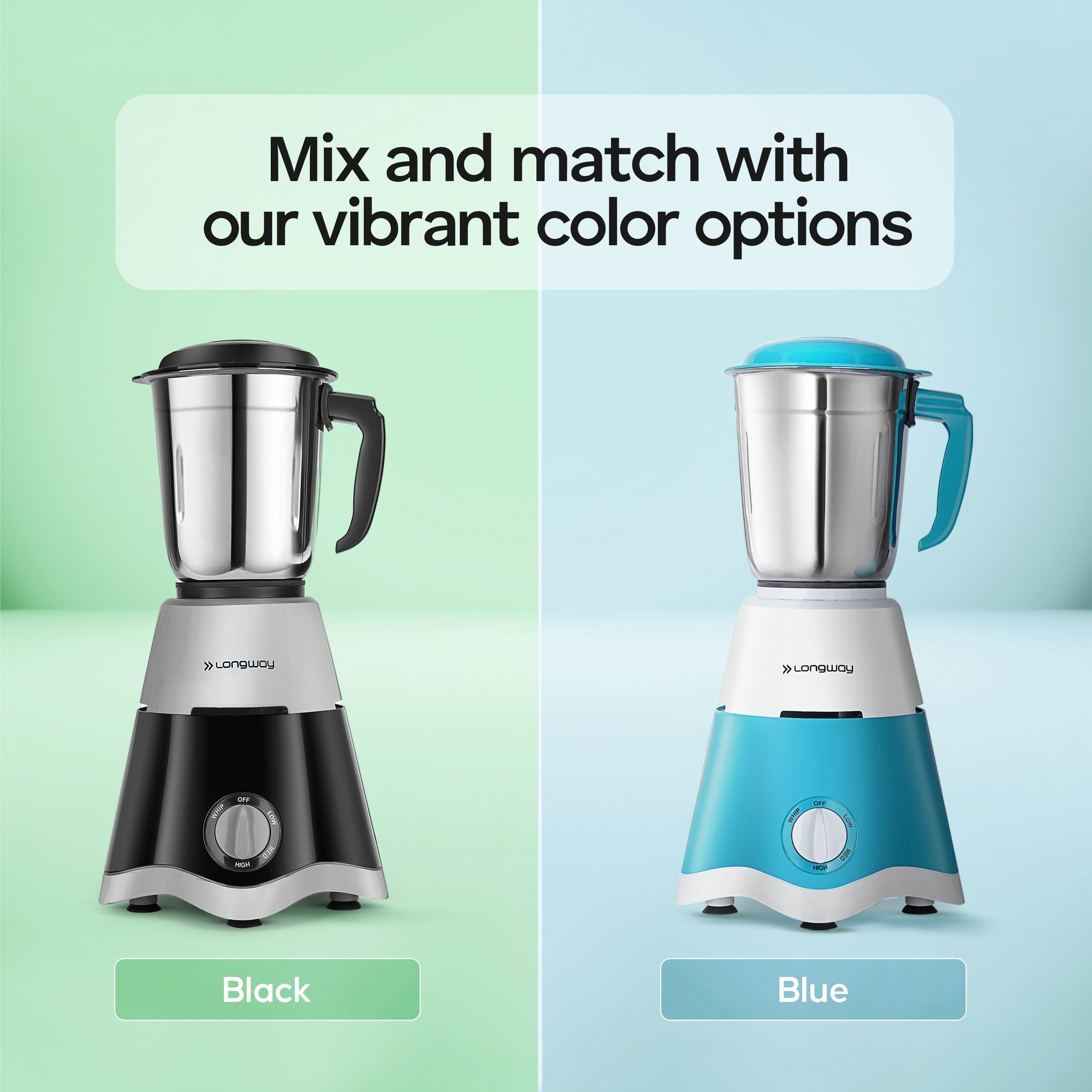 Longway Super Dlx 750 Watt Juicer Mixer Grinder with 4 Jars for Grinding, Mixing, Juicing with Powerful Motor | 1 Year Warranty | (Black & Gray, 4 Jars)