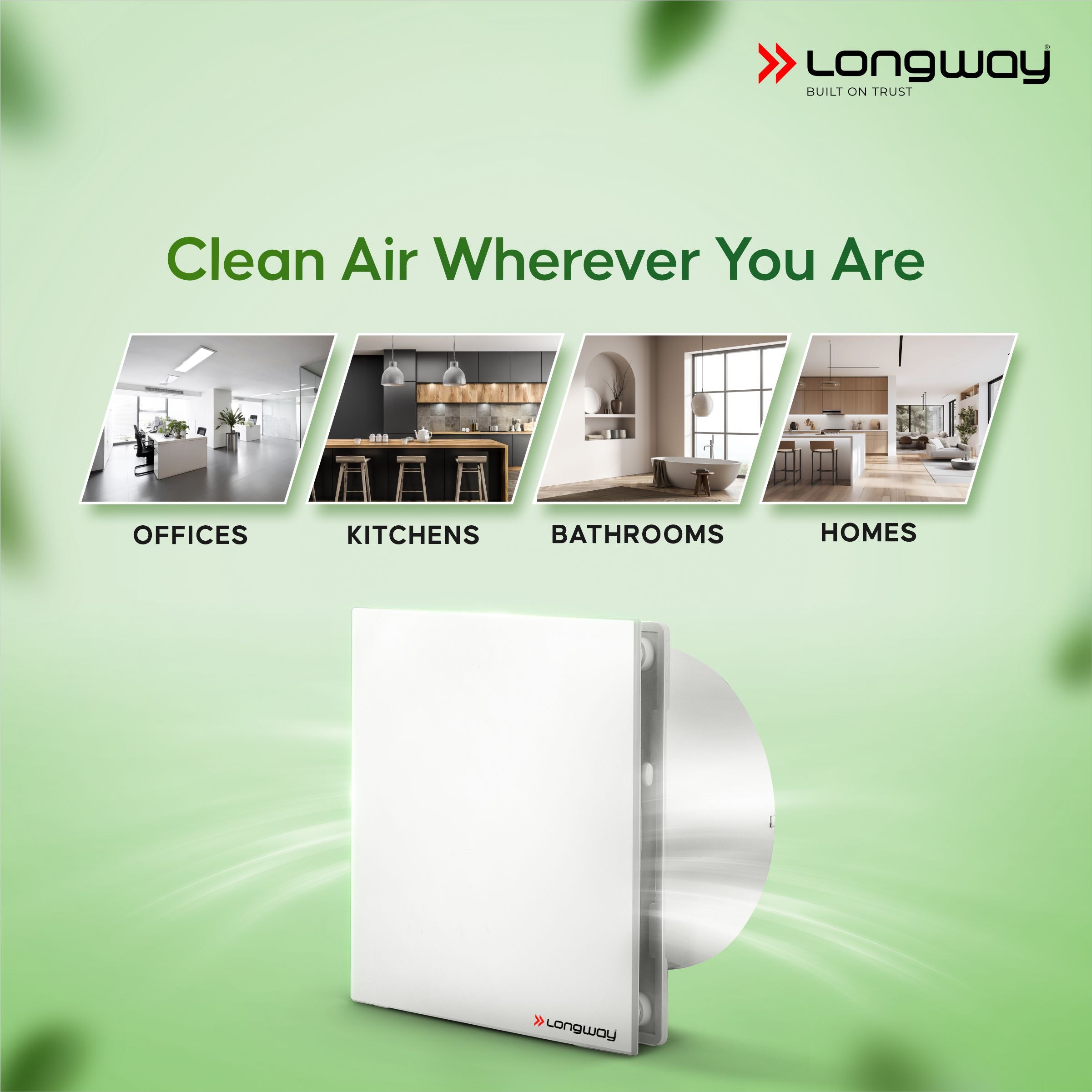 Longway FreshX 6 Inch 150 mm Energy Efficient Exhaust Fan | High Speed Powerful Motor | Noiseless Operation & Easy to Clean | Rust Proof |Suitable for Bathroom, Kitchen, Office | 2 Years Warranty (White)