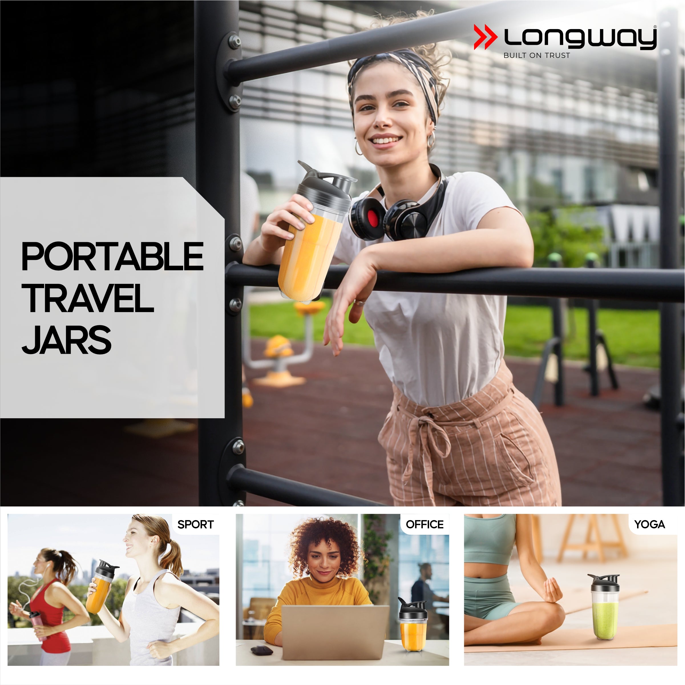 Longway Nutri Power 600 W Bullet Mixer Grinder & Smoothie Maker with Stainless Steel Blades & ABS Plastic Body | 22000 RPM | 3 Years Warranty (3 Jars, Silver)