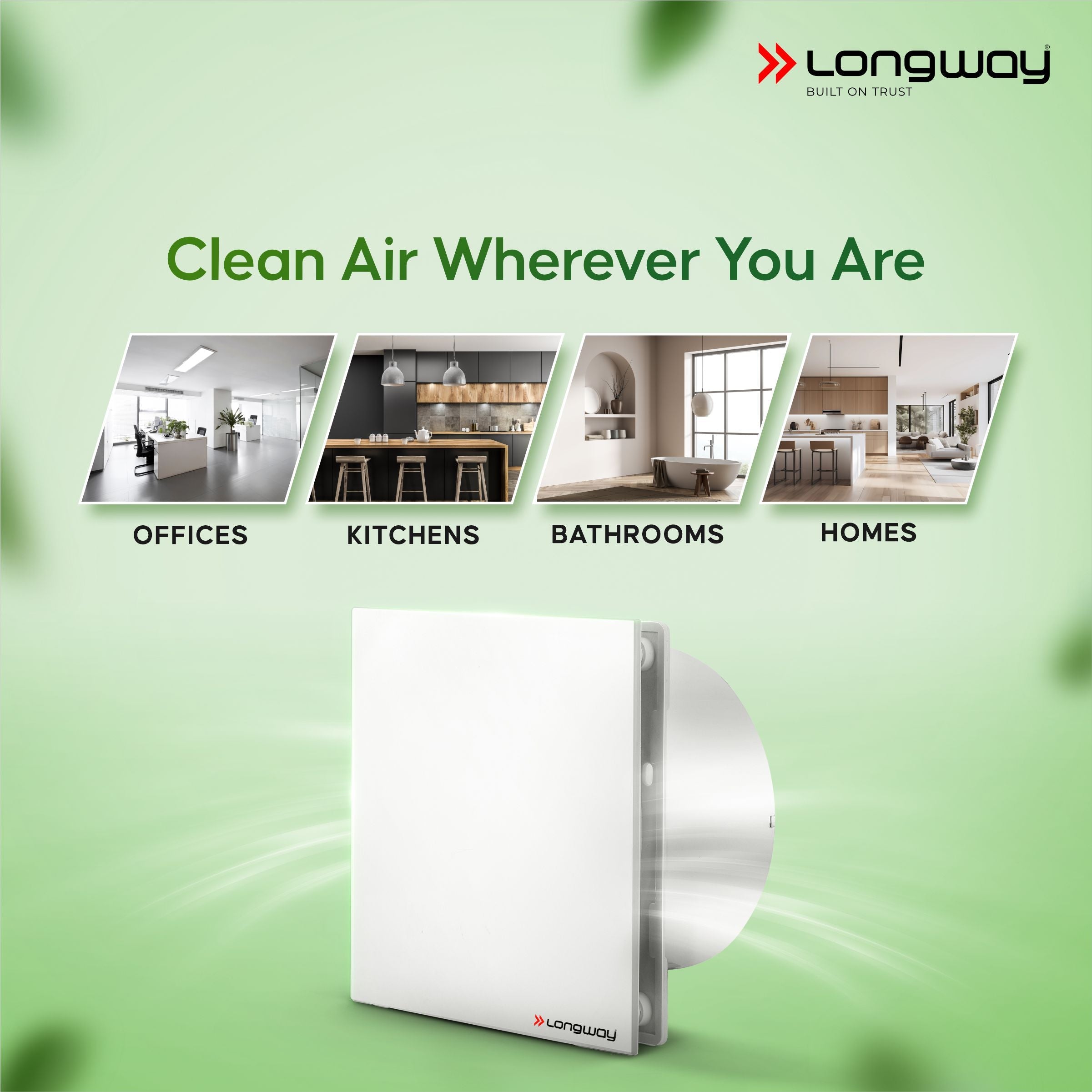Longway FreshX 6 Inch 150 mm Energy Efficient Exhaust Fan | High Speed Powerful Motor | Noiseless Operation & Easy to Clean | Rust Proof |Suitable for Bathroom, Kitchen, Office | 2 Years Warranty (White)