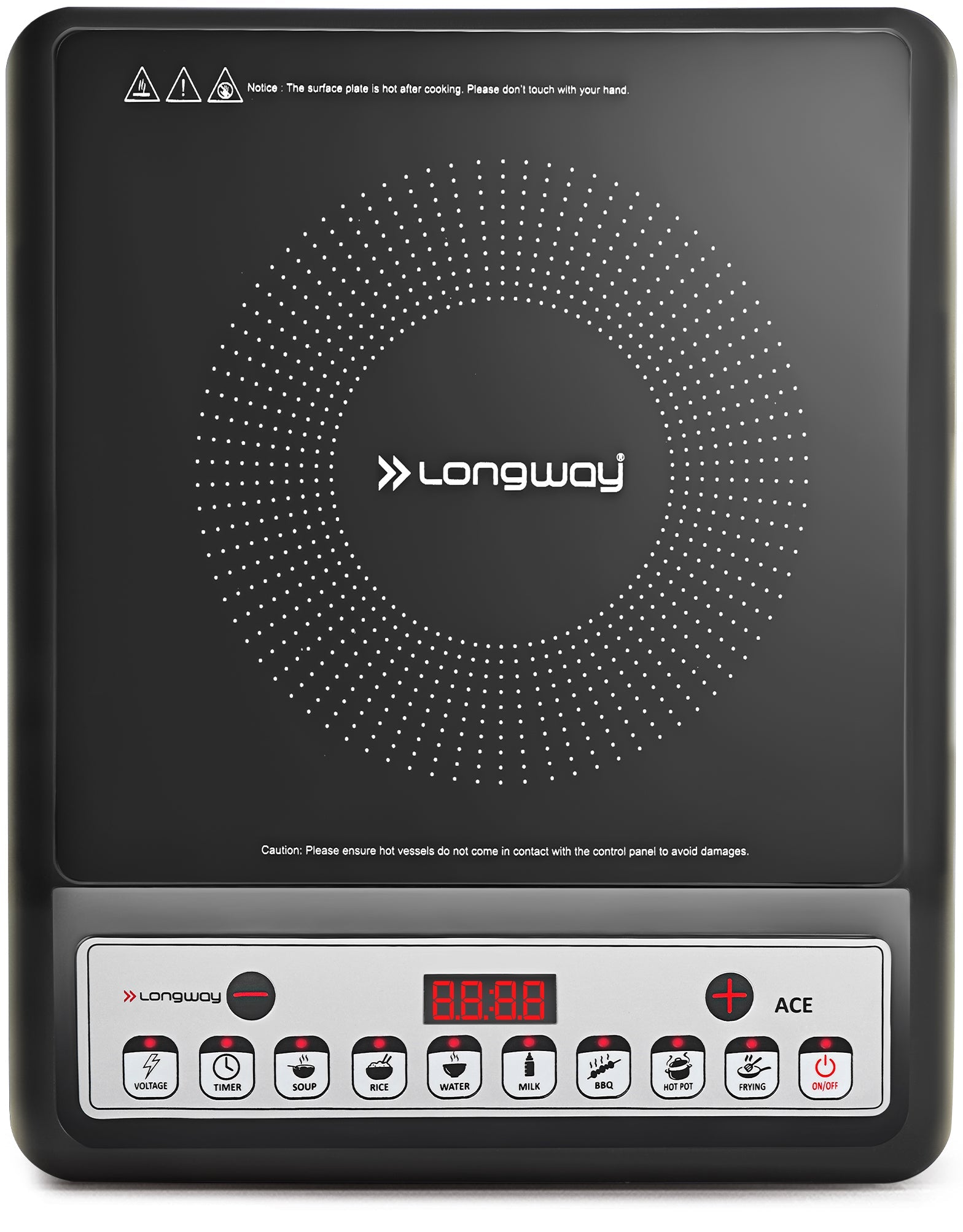 Longway Ace IC 2000 W Induction Cooktop (Black, Push Button)
