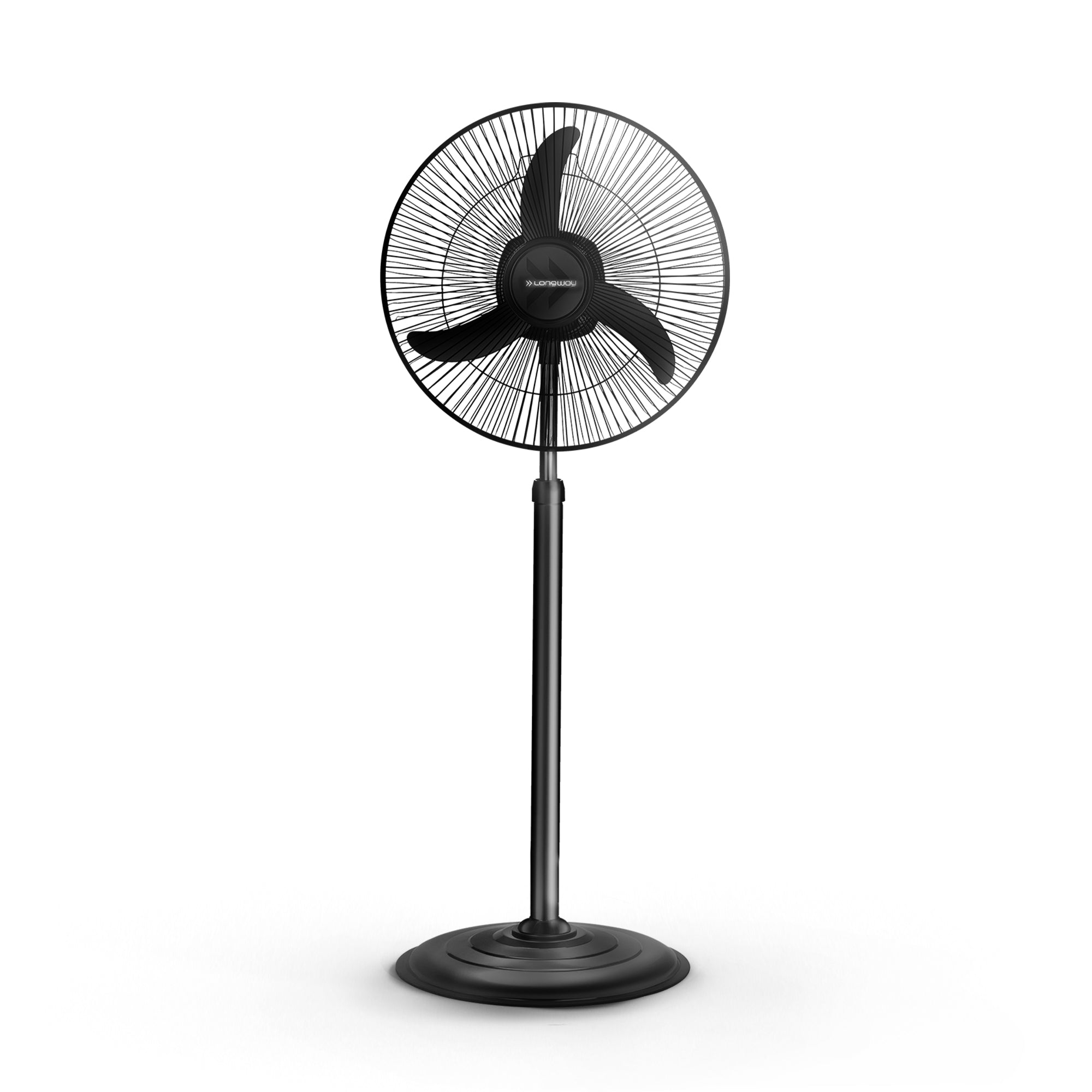 Longway Bolt Black Pedestal Fan, P1 400 mm, Ultra High Speed, 3 Blade, Decorative Star Rated (Black, Pack of 1)