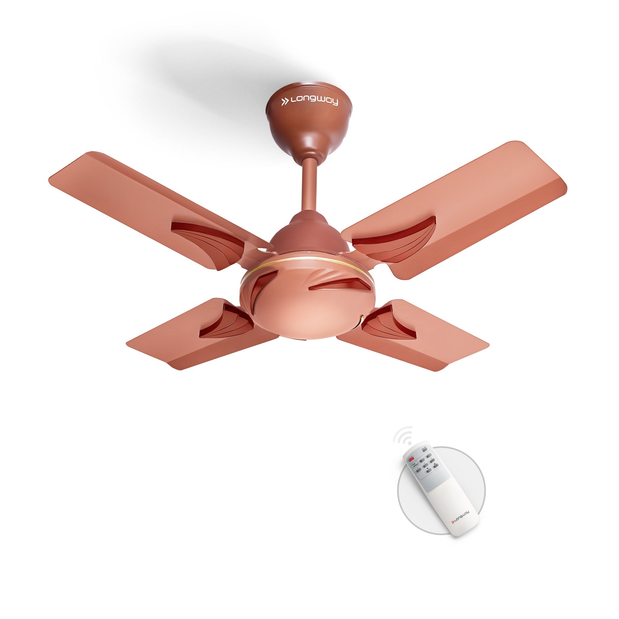 Longway Creta P1 600 mm/24 inch Ultra High Speed 4 Blade Anti-Dust Decorative Star Rated Remote Controlled Ceiling Fan (Pack of 1)