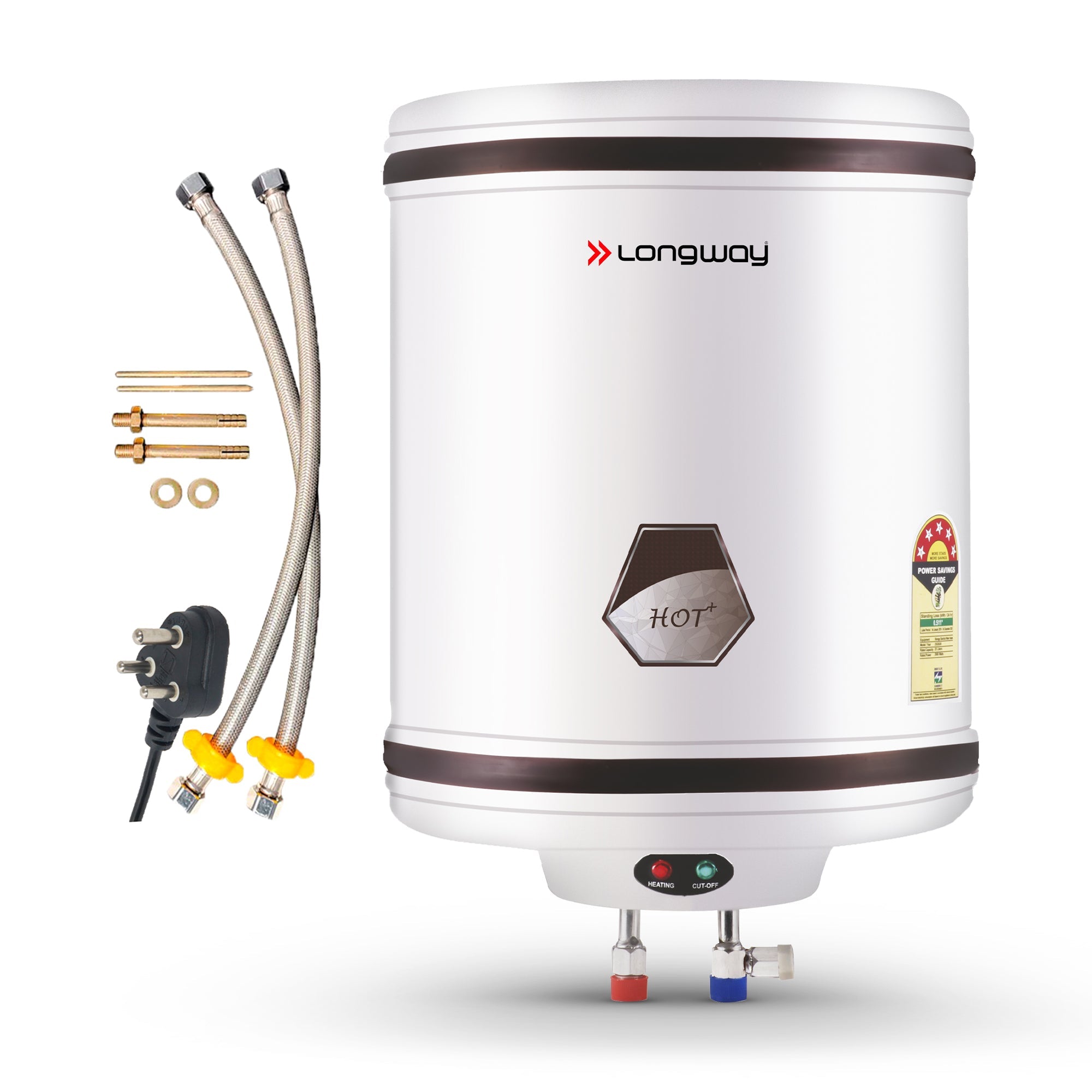 Longway Hotplus 35 Ltr 5 Star Rated Automatic Storage Water for Home, Water Geyser, Water Heater, Electric Geyser with Multiple Safety System & Anti-Rust Coating | 1-Year Warranty | (Ivory, 35 Ltr)