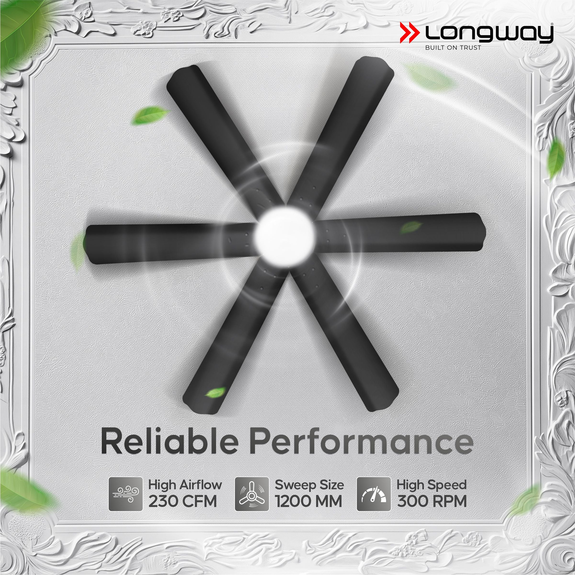 Longway Luminair 1200 mm BLDC Ceiling Fan with Remote Control & LED Light | BEE 5 Star Rated Energy Efficient | Ultra High Speed 6 Blade Anti-Dust Decorative Ceiling Fan | 5 Years Warranty (Smoked Brown, Pack of 1)