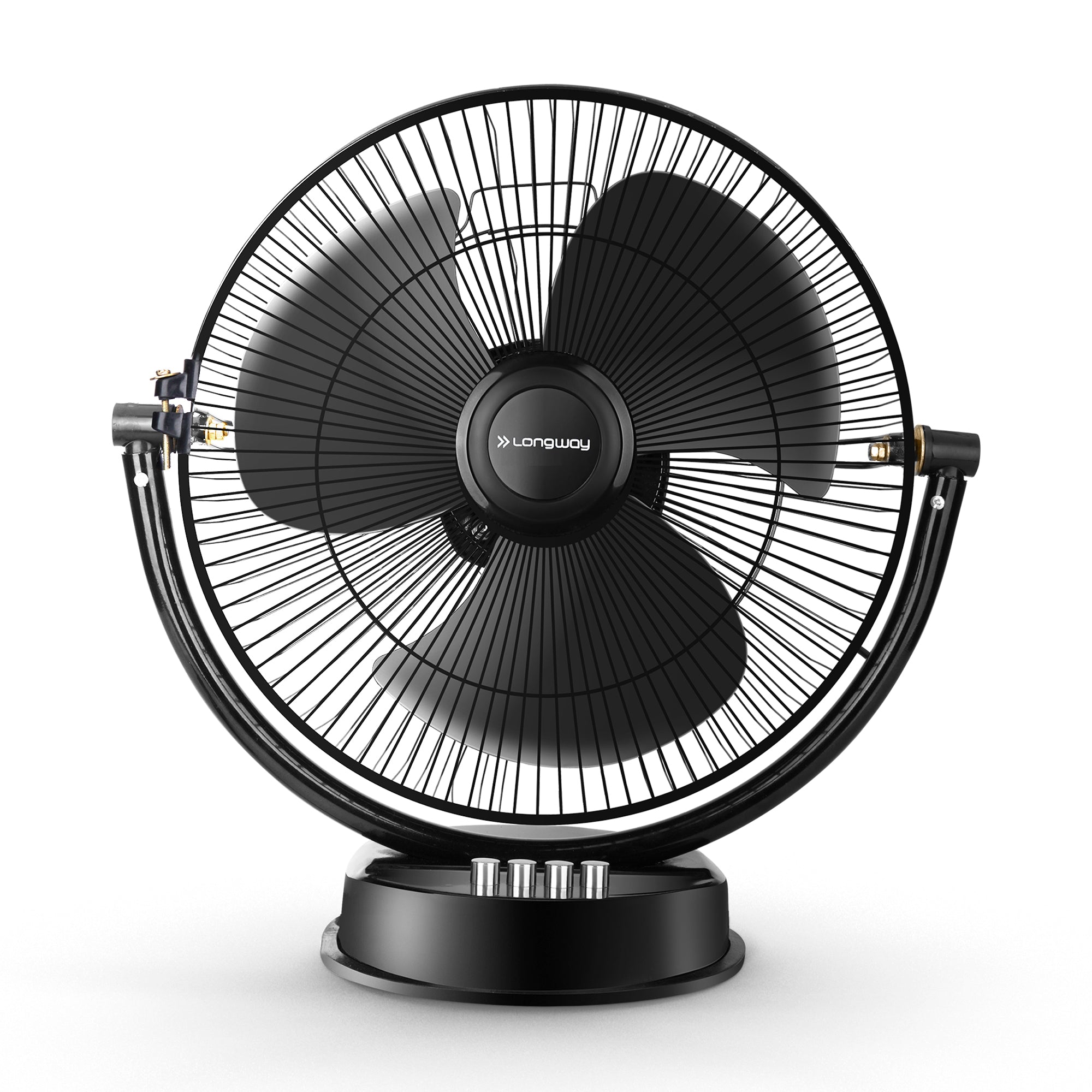 Longway Speedy P1 300 mm/12 Inch Ultra High Speed 3 Blade Anti-Dust Decorative Star Rated Table Fan (Black, Pack of 1)