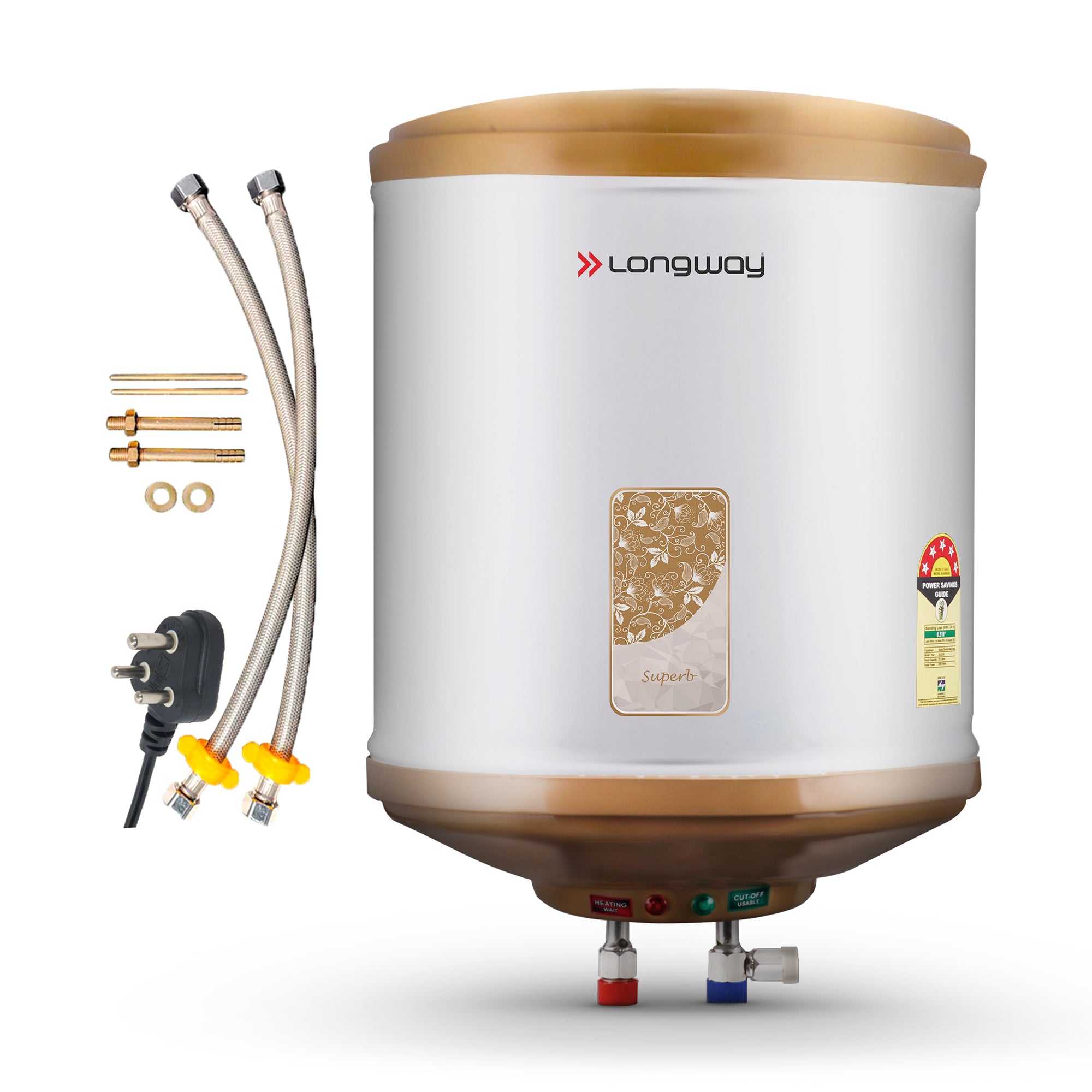 Longway Superb 25 Ltr 5 Star Rated Automatic Storage Water for Home, Water Geyser, Water Heater, Electric Geyser with Multiple Safety System & Anti-Rust Coating | 1-Year Warranty | (Ivory, 25 Ltr)