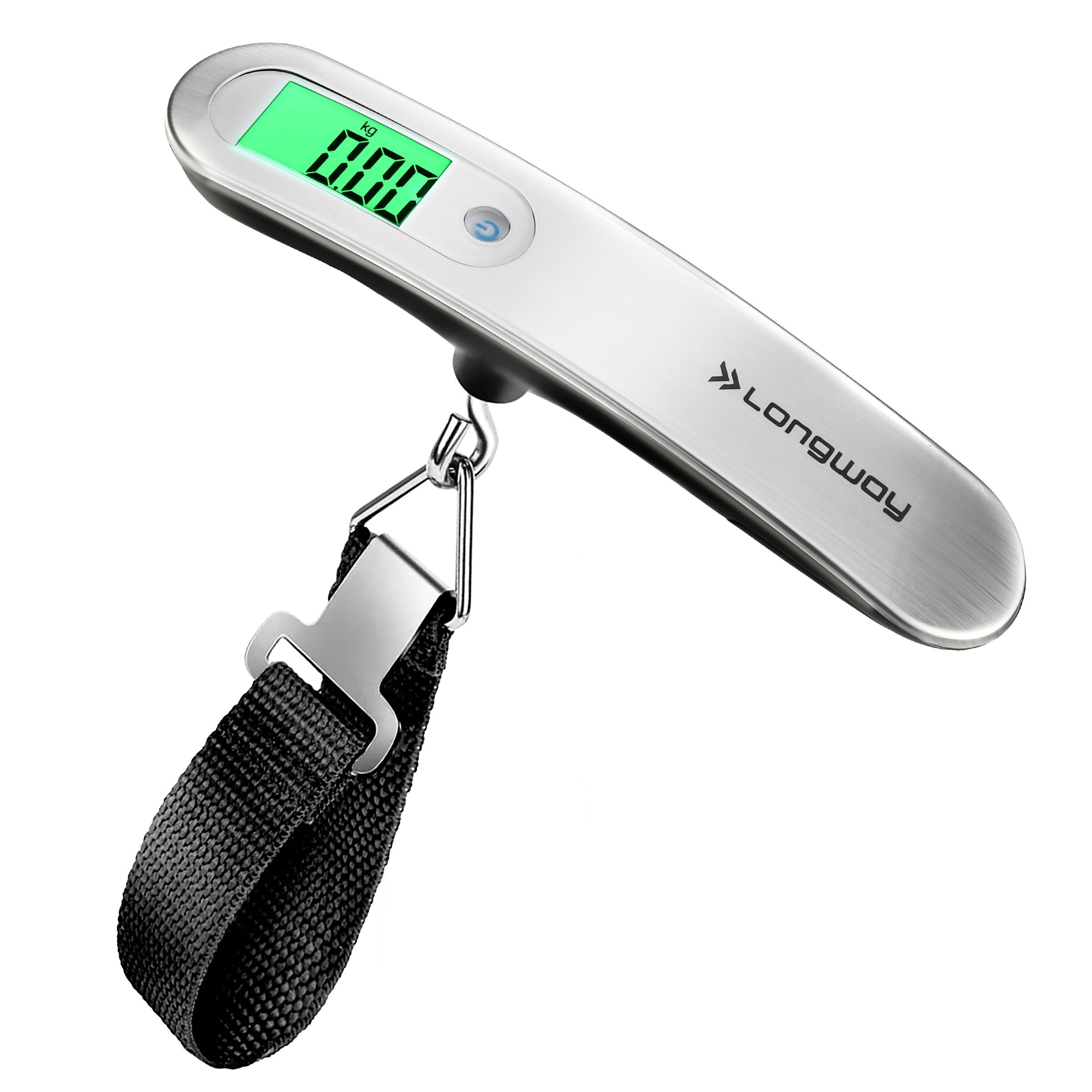Longway Traveltare Digital Luggage Scale 50Kg Silver – Portable Travel Weighing Machine with LCD Display