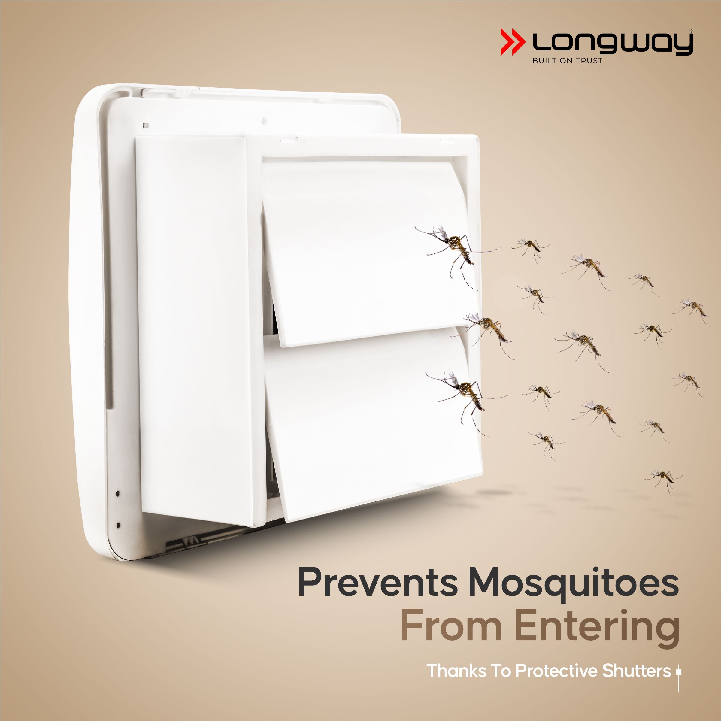 Longway Ventura 6 Inch 150 mm Energy Efficient Exhaust Fan | High Speed Powerful Motor | Noiseless Operation & Easy to Clean | Rust Proof with Anti Dust Shutters |Suitable for Bathroom, Kitchen, Office | 2 Years Warranty (White)
