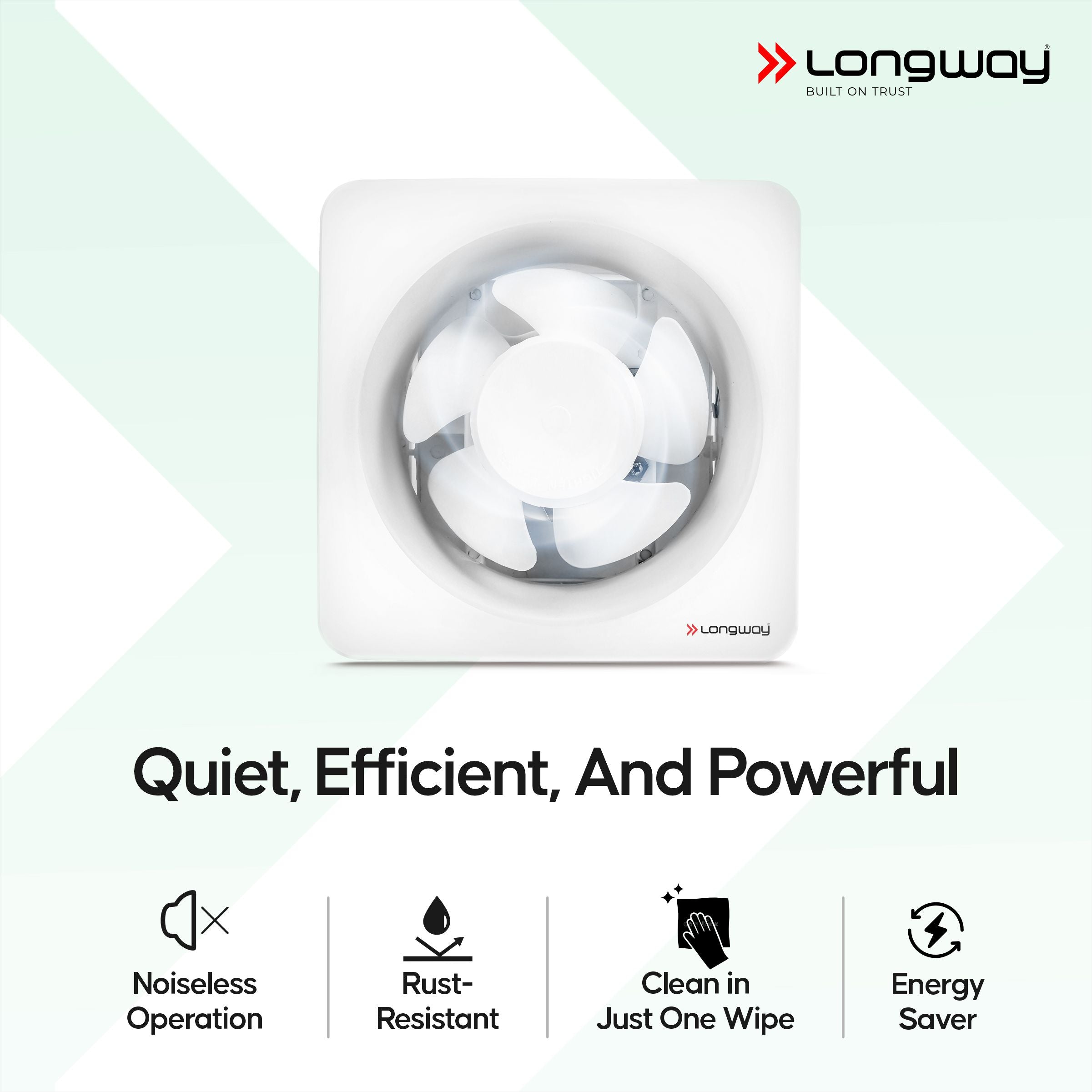 Longway Ventura 8 Inch 200 mm Energy Efficient Exhaust Fan | High Speed Powerful Motor | Noiseless Operation & Easy to Clean | Rust Proof with Anti Dust Shutters |Suitable for Bathroom, Kitchen, Office | 2 Years Warranty (White)