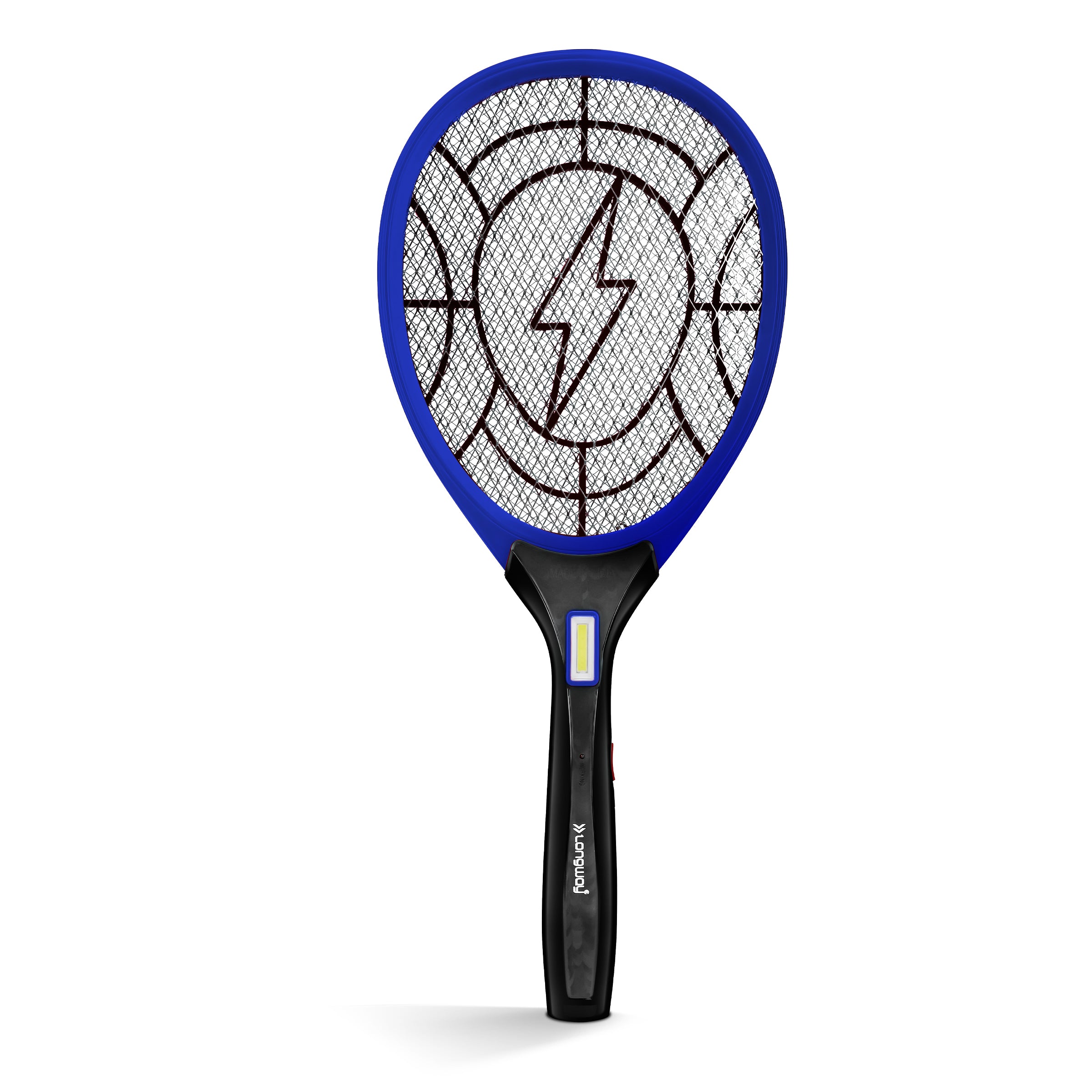 Longway Zappy Rechargeable Mosquito Racket | 3500V DC Voltage on the Net Mesh| Insect Killer Bat | 500mAH Battery | Large Net Area for Better Coverage | Long Lasting Internal Battery | 6 Months Warranty (Black)