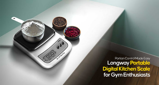 Portion Control Made Easy: Longway Portable Digital Kitchen Scale for Gym Enthusiasts