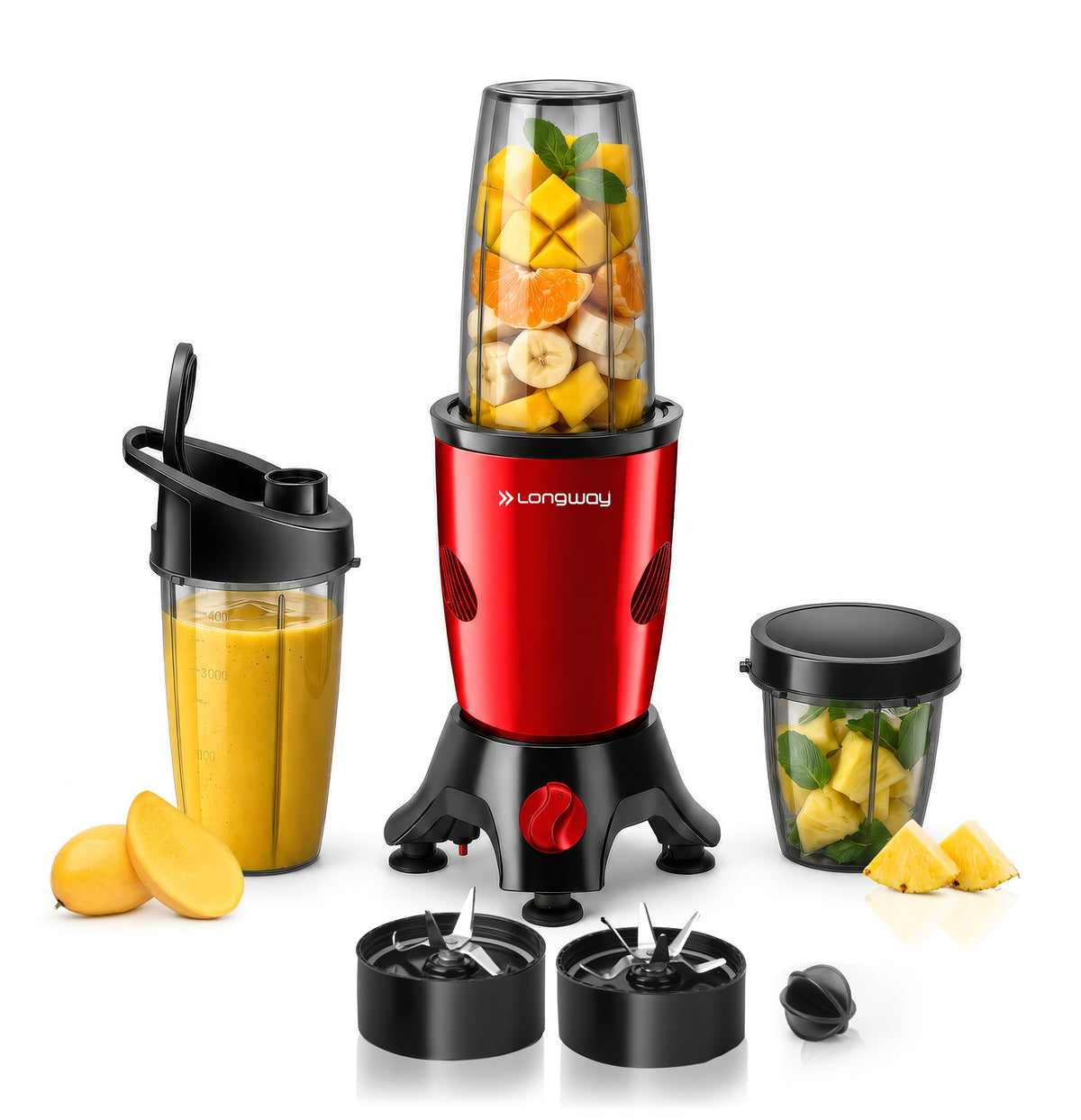 Longway Blixa Nutri Blender 600 W Bullet Mixer Grinder & Smoothie Maker with Stainless Steel Blades & ABS Plastic Body | 22000 RPM | 3 Years Warranty