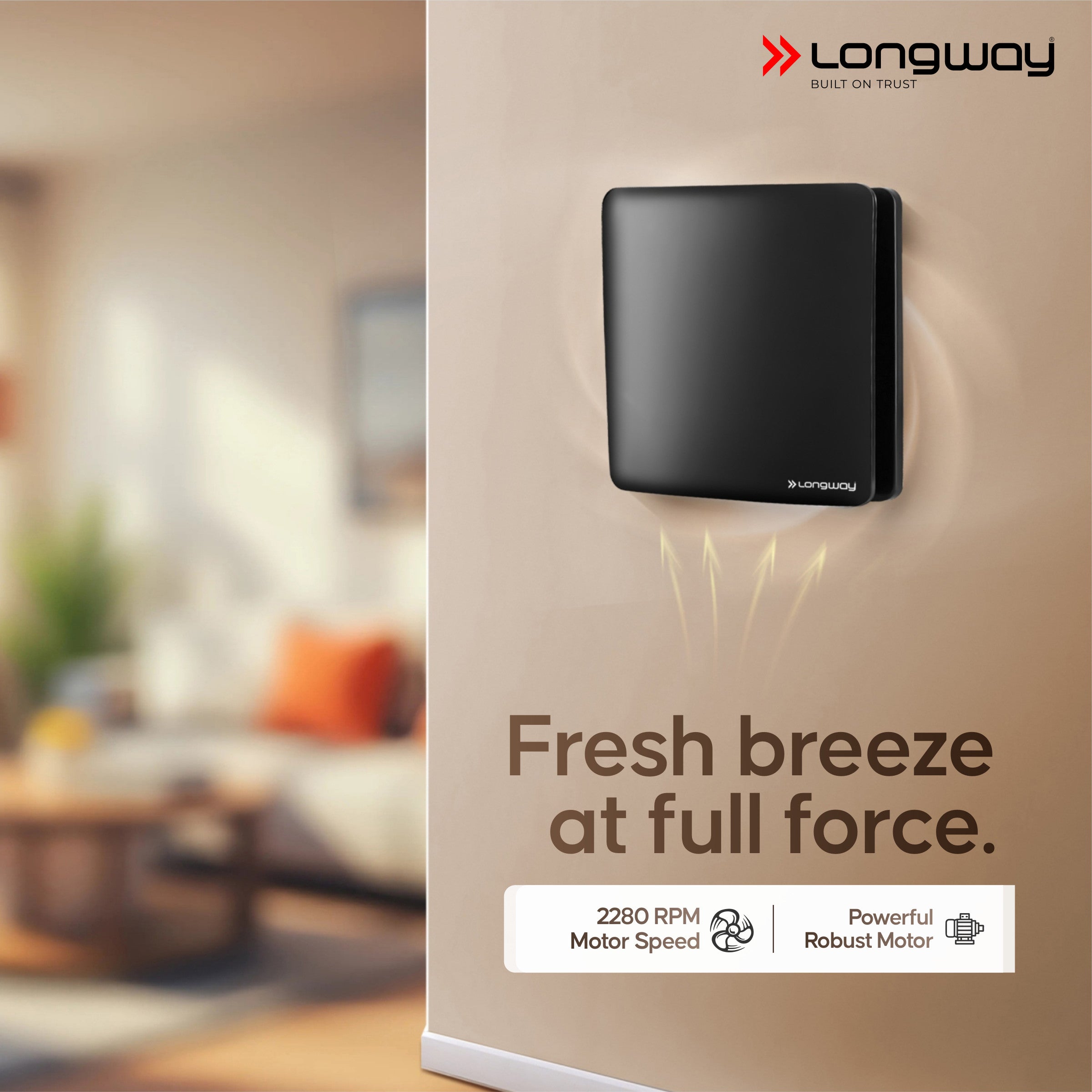 Longway FreshX 6 Inch 150 mm Energy Efficient Exhaust Fan | High Speed Powerful Motor | Noiseless Operation & Easy to Clean | Rust Proof |Suitable for Bathroom, Kitchen, Office | 2 Years Warranty