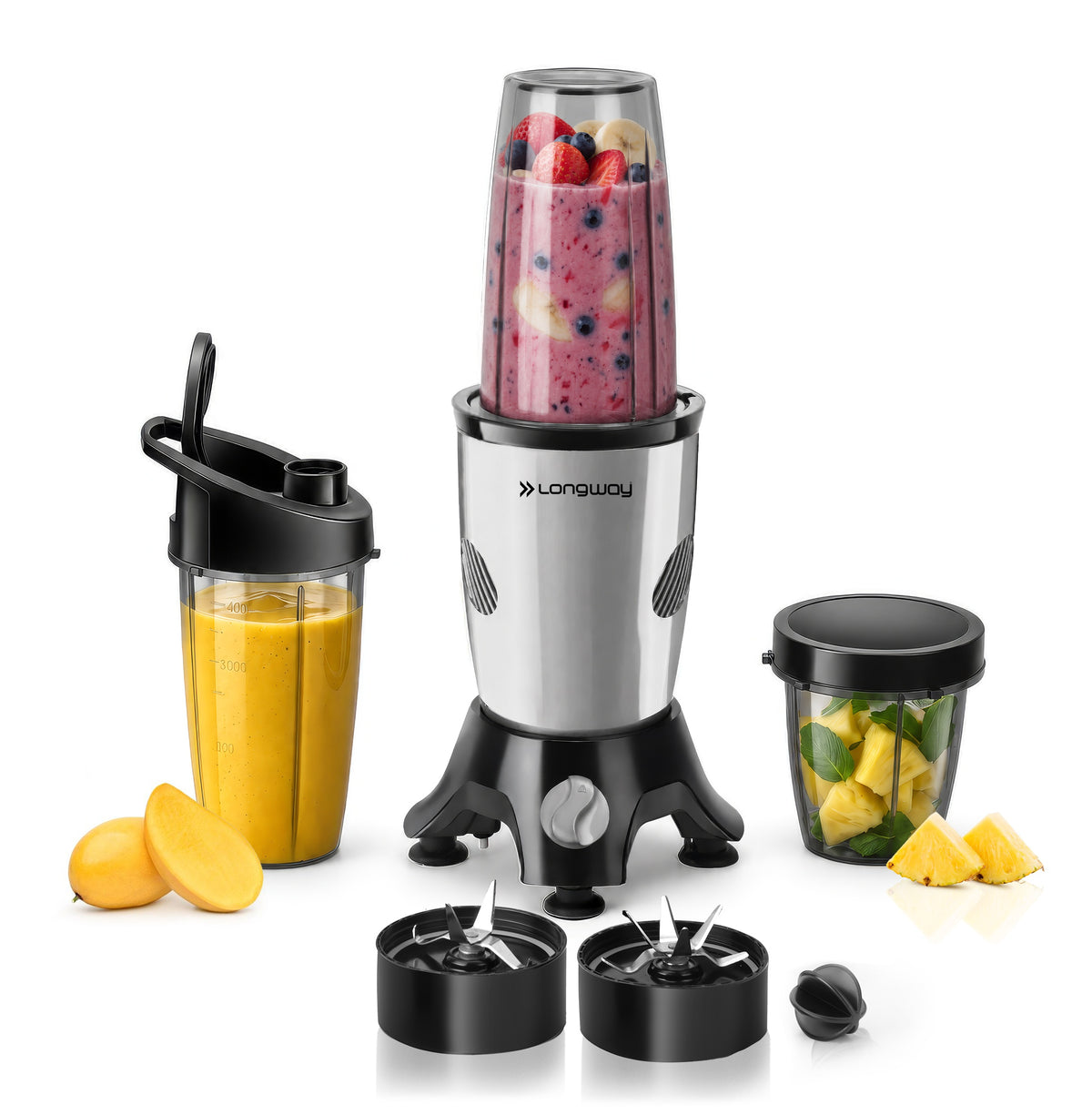 Longway Blixa Nutri Blender 600 W Bullet Mixer Grinder & Smoothie Maker with Stainless Steel Blades & ABS Plastic Body | 22000 RPM | 3 Years Warranty