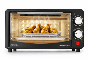 Longway Royal Plus OTG 12L Oven Toaster Griller with Multiple Heating Modes | Temperature Timer Control for Baking Pizza, Cake, Grilling Chicken & Toasting Bread | 2 Years Warranty (1000W)