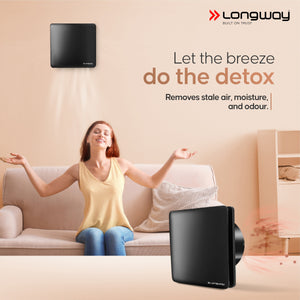 Longway FreshX 6 Inch 150 mm Energy Efficient Exhaust Fan | High Speed Powerful Motor | Noiseless Operation & Easy to Clean | Rust Proof |Suitable for Bathroom, Kitchen, Office | 2 Years Warranty