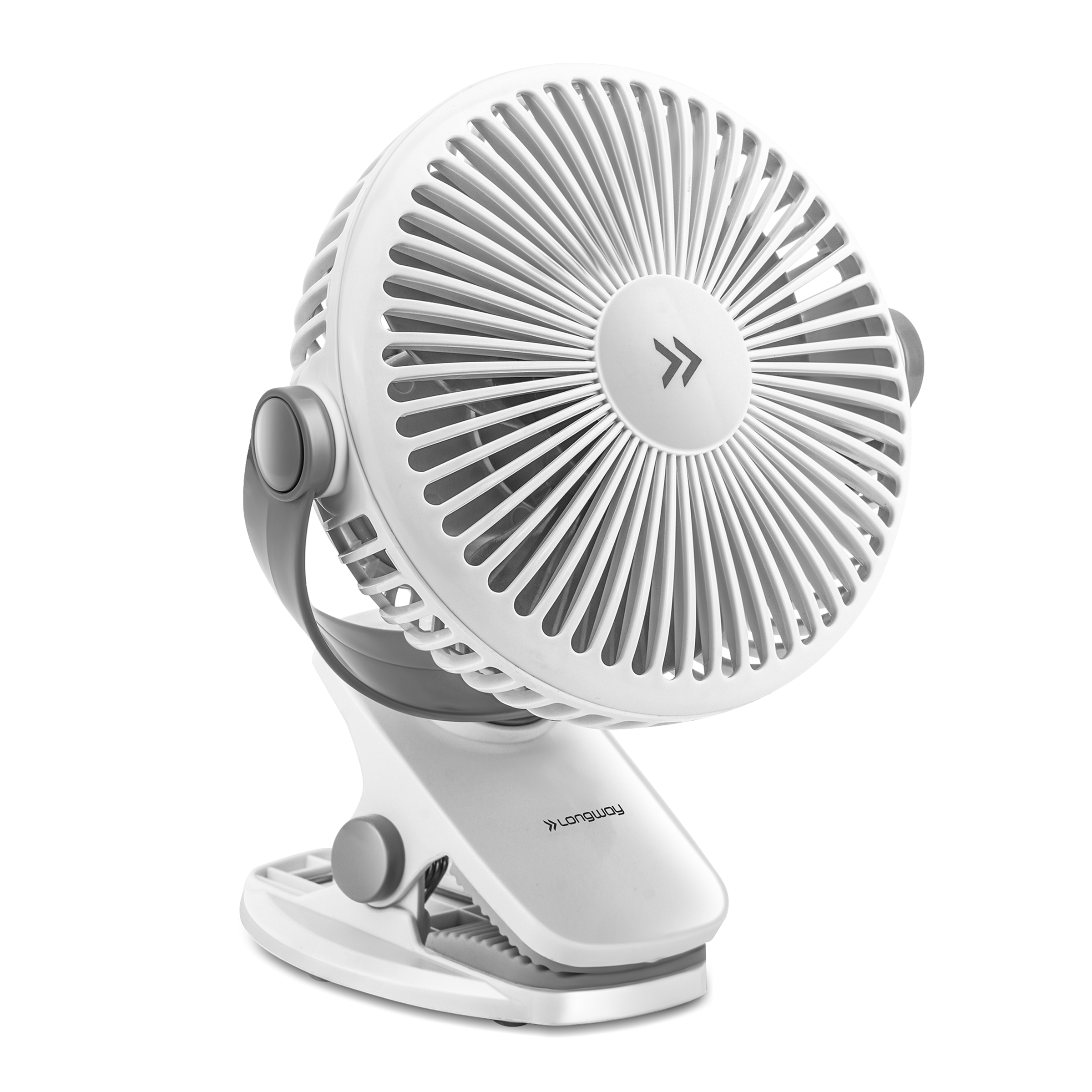 Longway Clipzy Portable Rechargeable Clip Fan with 360° Rotation | 3 Speed Control | BLDC Motor | Type-C Charging | Silent Operation Table Fan for Home, Office & Travel | 1 Year Warranty