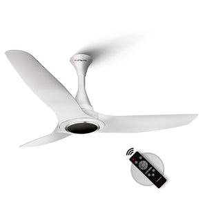Longway Glideon 1200mm BLDC Ceiling Fan with Remote Control | Premium Look with Ultra Silent Performance | ABS Blade & Body | BEE 5 Star Rated | Anti-Dust Decorative Ceiling Fan | 5 Years Warranty (White, Pack of 1)
