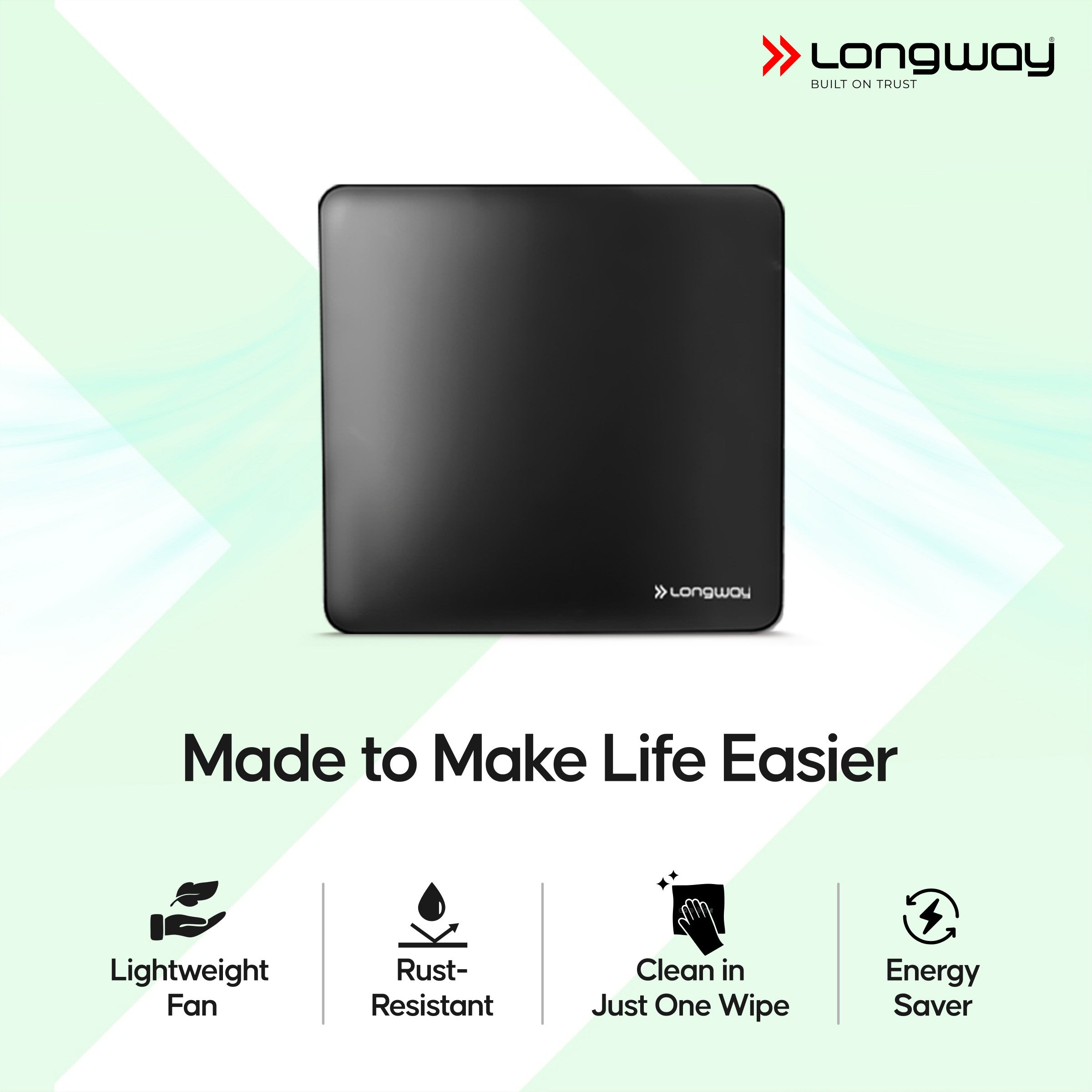 Longway FreshX 6 Inch 150 mm Energy Efficient Exhaust Fan | High Speed Powerful Motor | Noiseless Operation & Easy to Clean | Rust Proof |Suitable for Bathroom, Kitchen, Office | 2 Years Warranty
